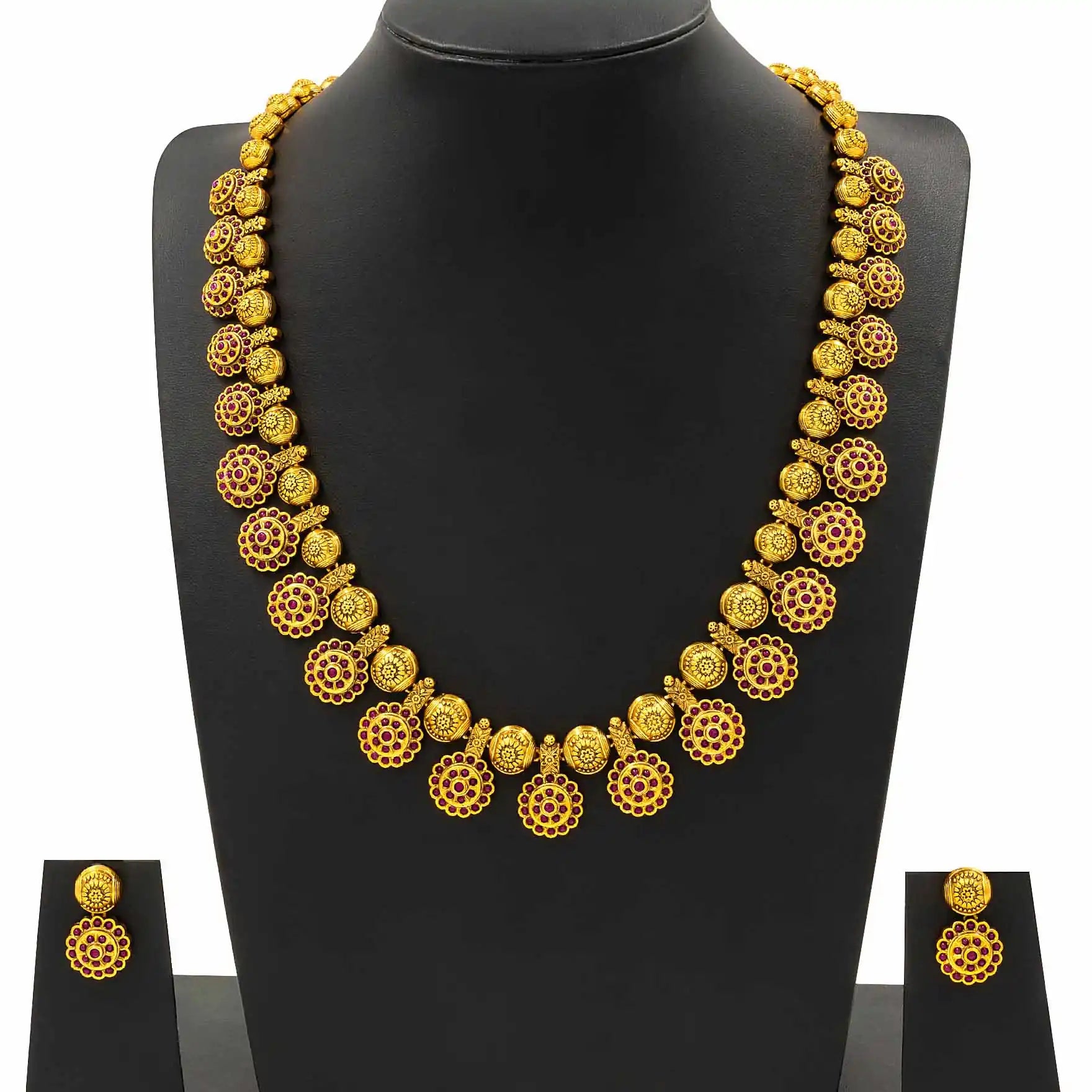 Sreshta Gheru Necklace wit Stud PSGRHSTSR24R-061, PSGRNLSR82R-0631