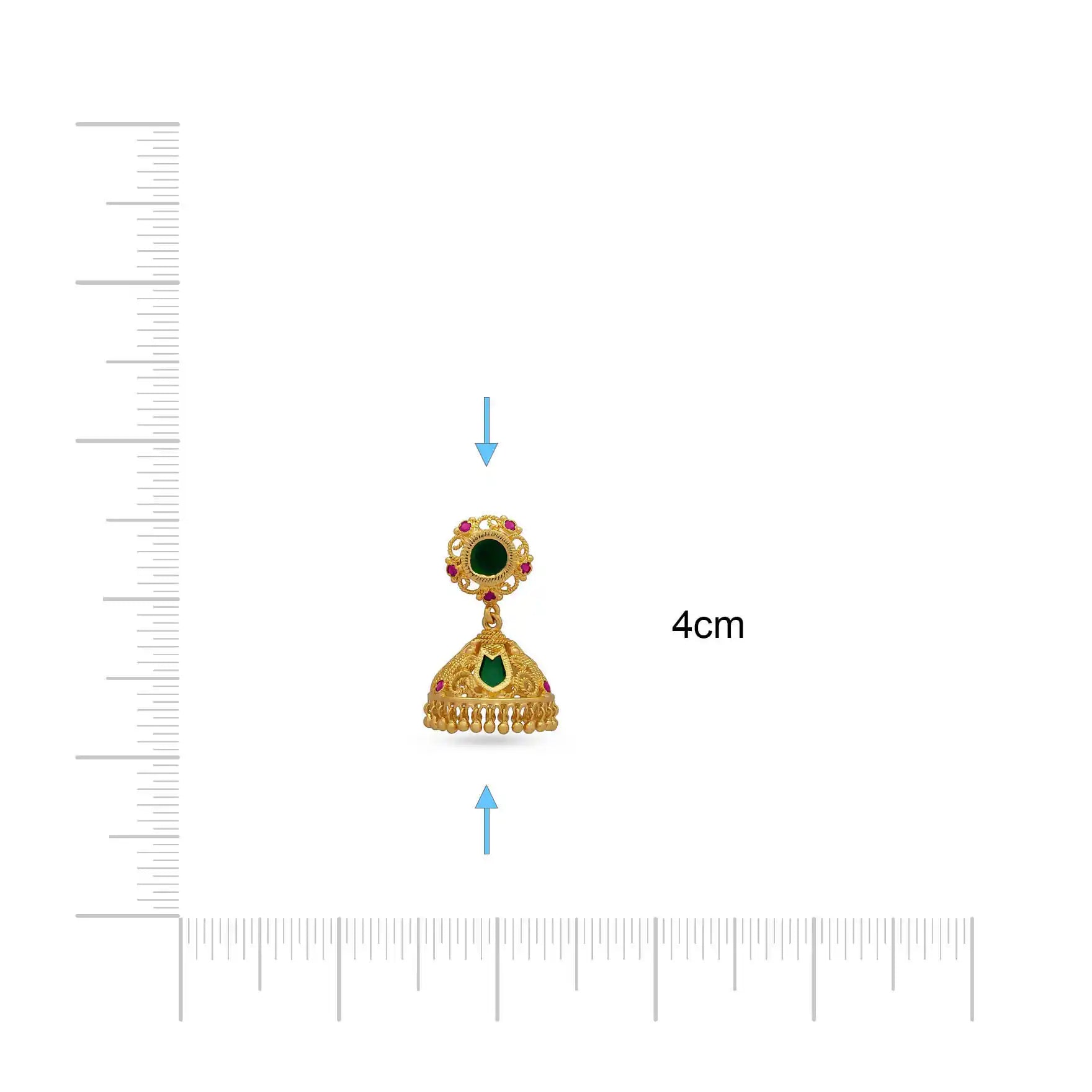 Palakka Green Stone Jimika Earring PSPKJSTNG33-094
