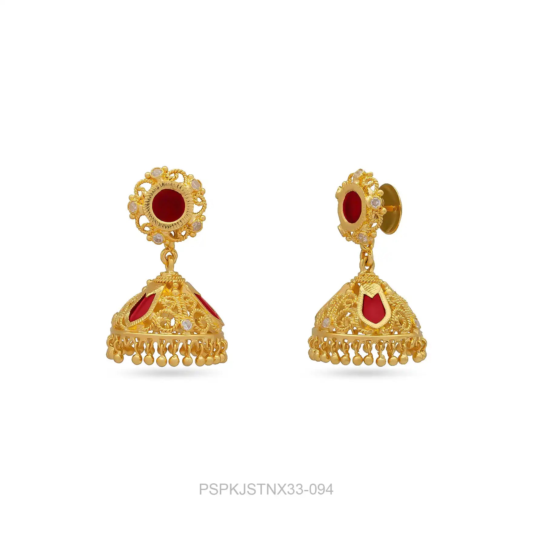 Palakka Red Stone Jimika Earring PSPKJSTNX33-094