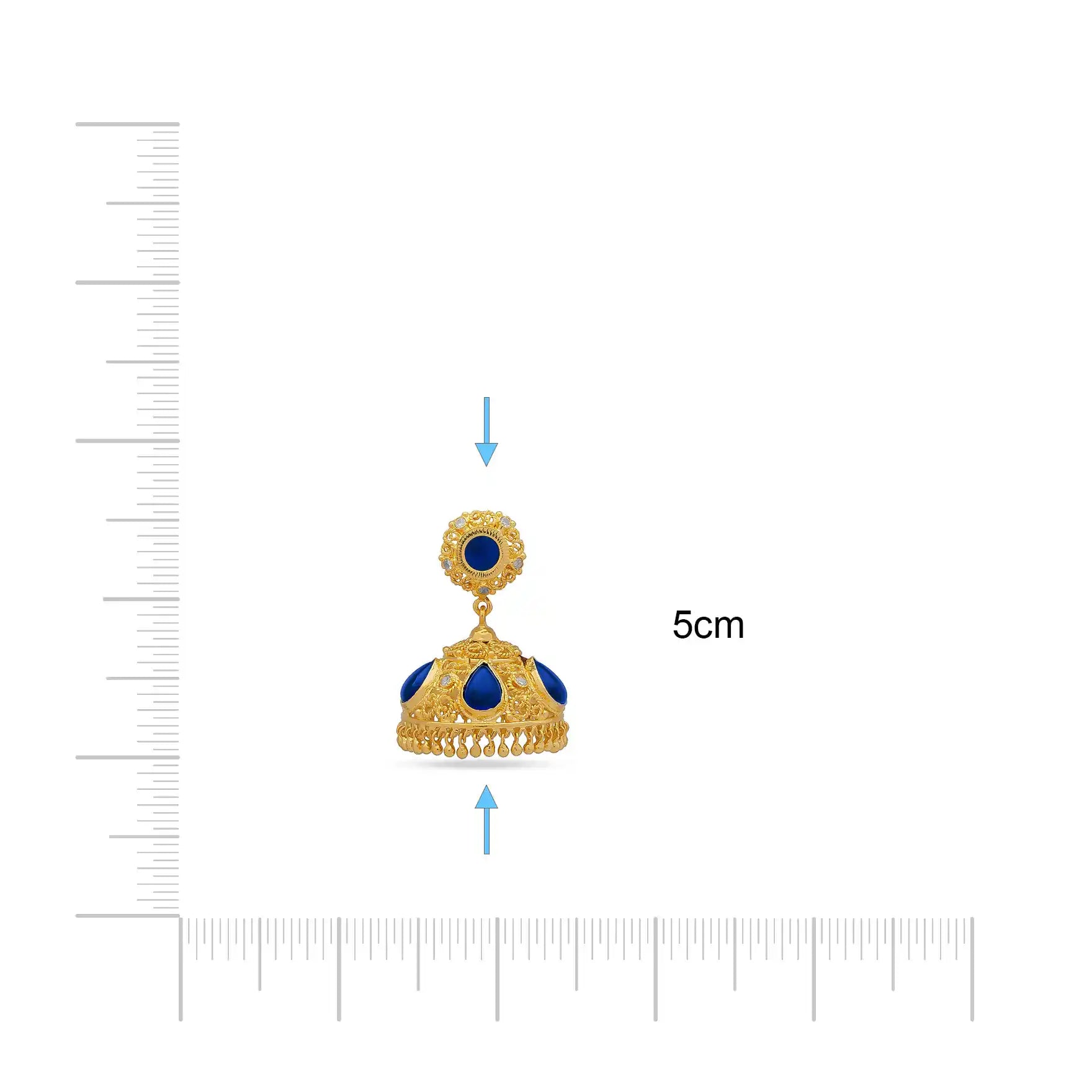Palakka Blue Stone Jimika Earring  PSPKJSTRBL23-095
