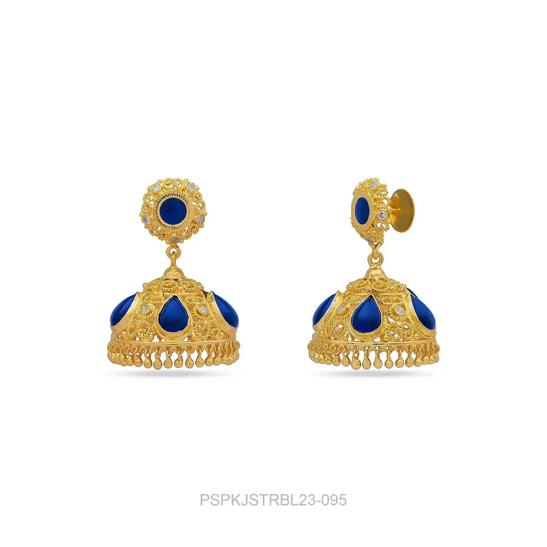 Palakka Blue Stone Jimika Earring  PSPKJSTRBL23-095