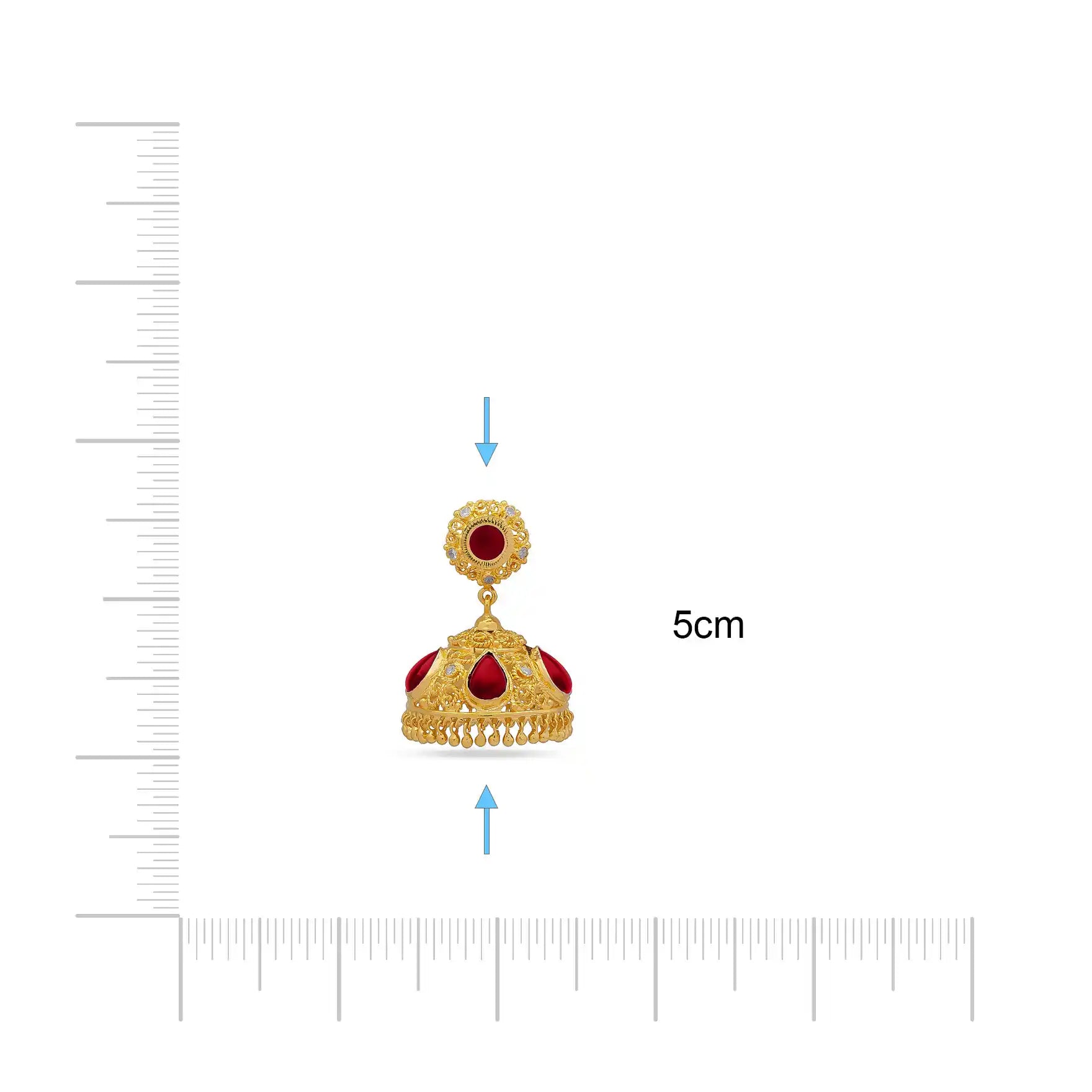 Palakka Red Stone Jimika Earring  PSPKJSTRX23-095