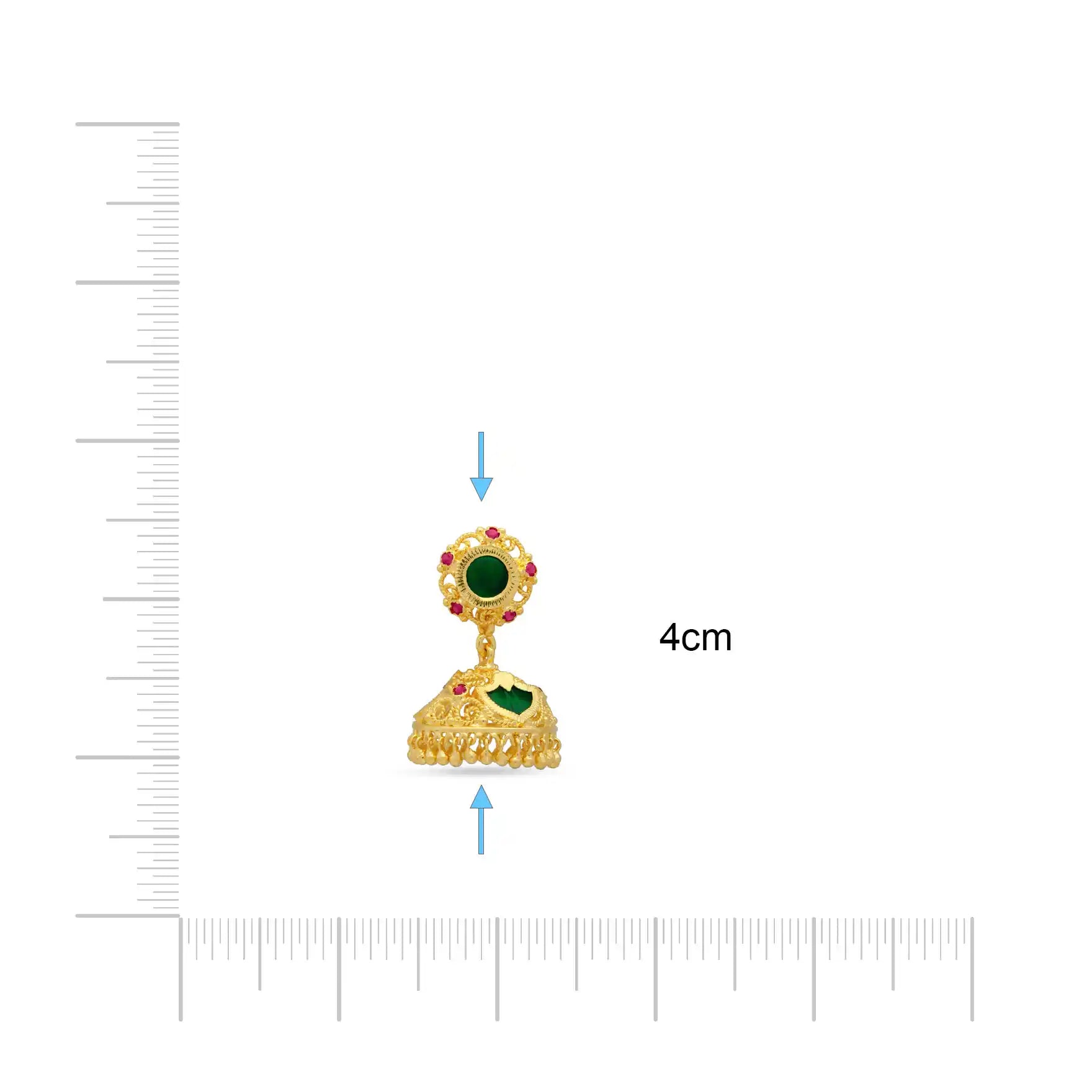 Palakka Green Stone Jimika Earring  PSPKJSTPG39-094