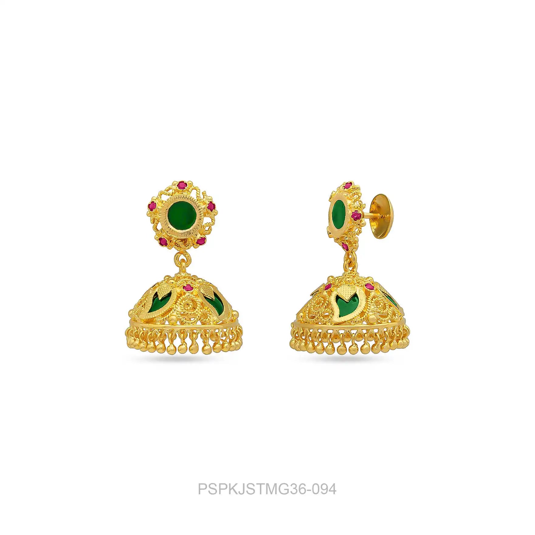 Palakka Green Stone Jimika Earring PSPKJSTMG36-094