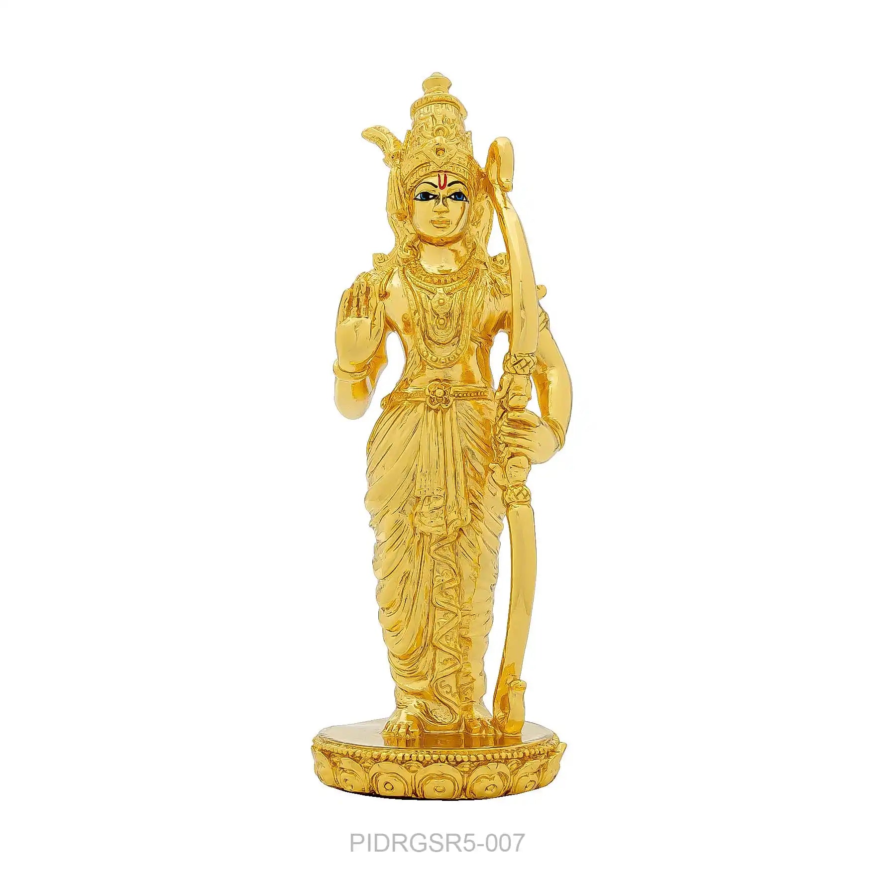 Lord Rama Idol – Gold Layered Figurine with Bow – Ram Lalla Murti (Hindu Spiritual Statue) – Pooja & Home Décor |  PIDRGSR5-007