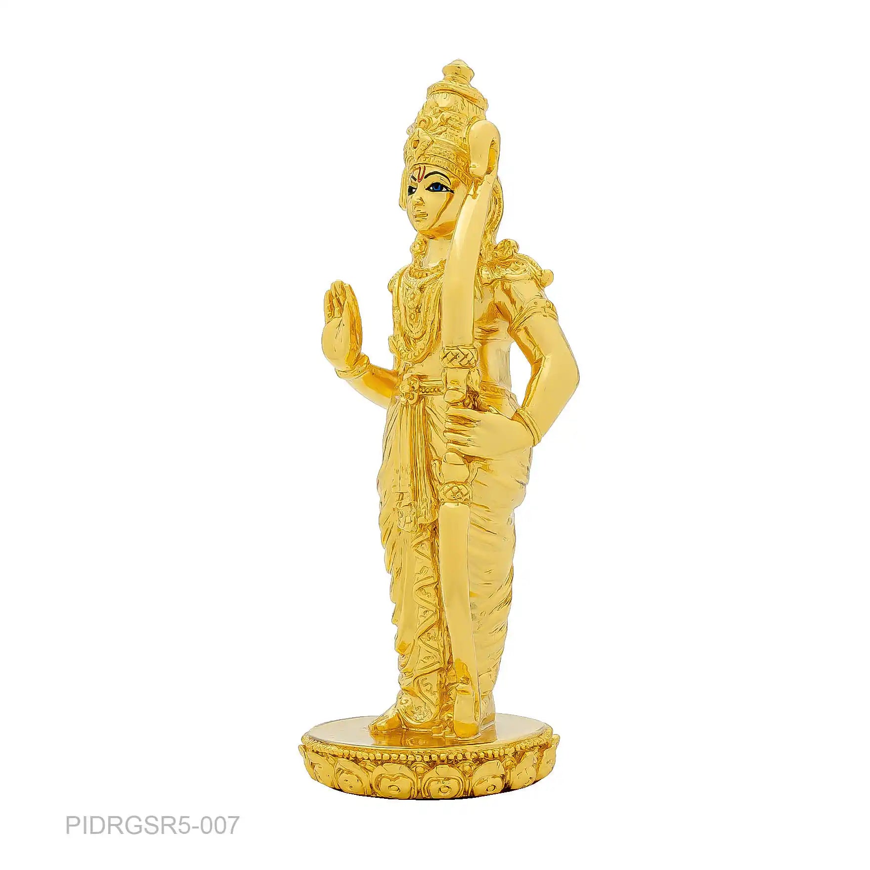 Lord Rama Idol – Gold Layered Figurine with Bow – Ram Lalla Murti (Hindu Spiritual Statue) – Pooja & Home Décor |  PIDRGSR5-007