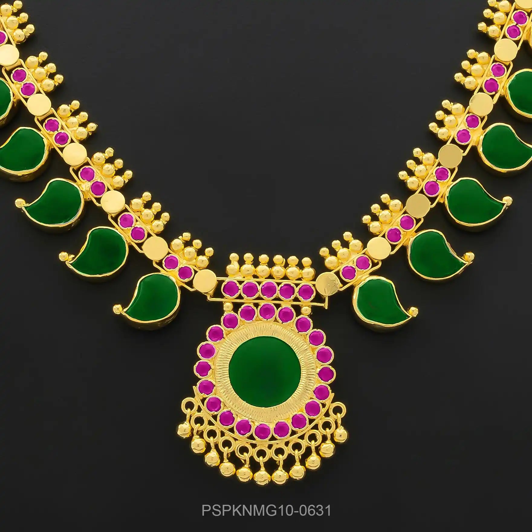 Palakka Mango Green Stone Necklace PSPKNMG10-0631