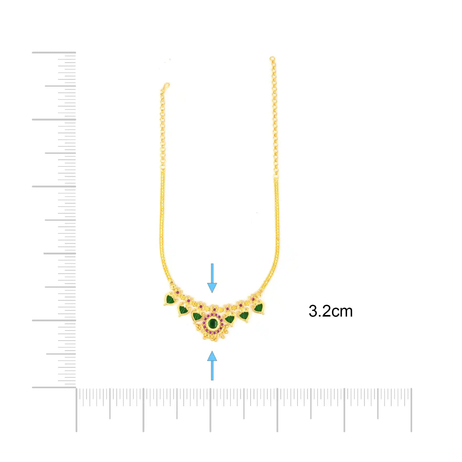 Palakka Green Stone Necklace PSPKNPG10A-034