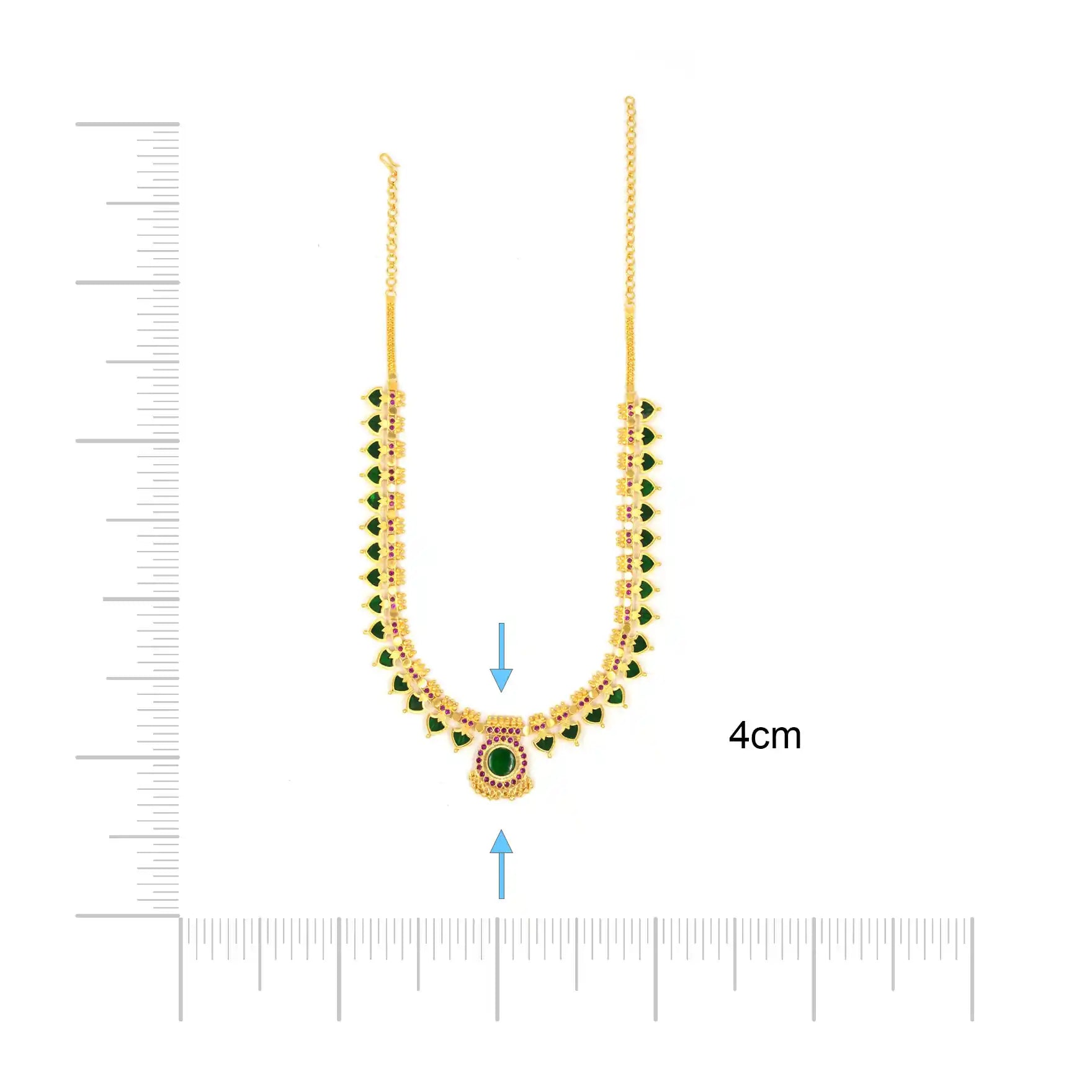 Palakka Green Stone Necklace PSPKNPG7-0631