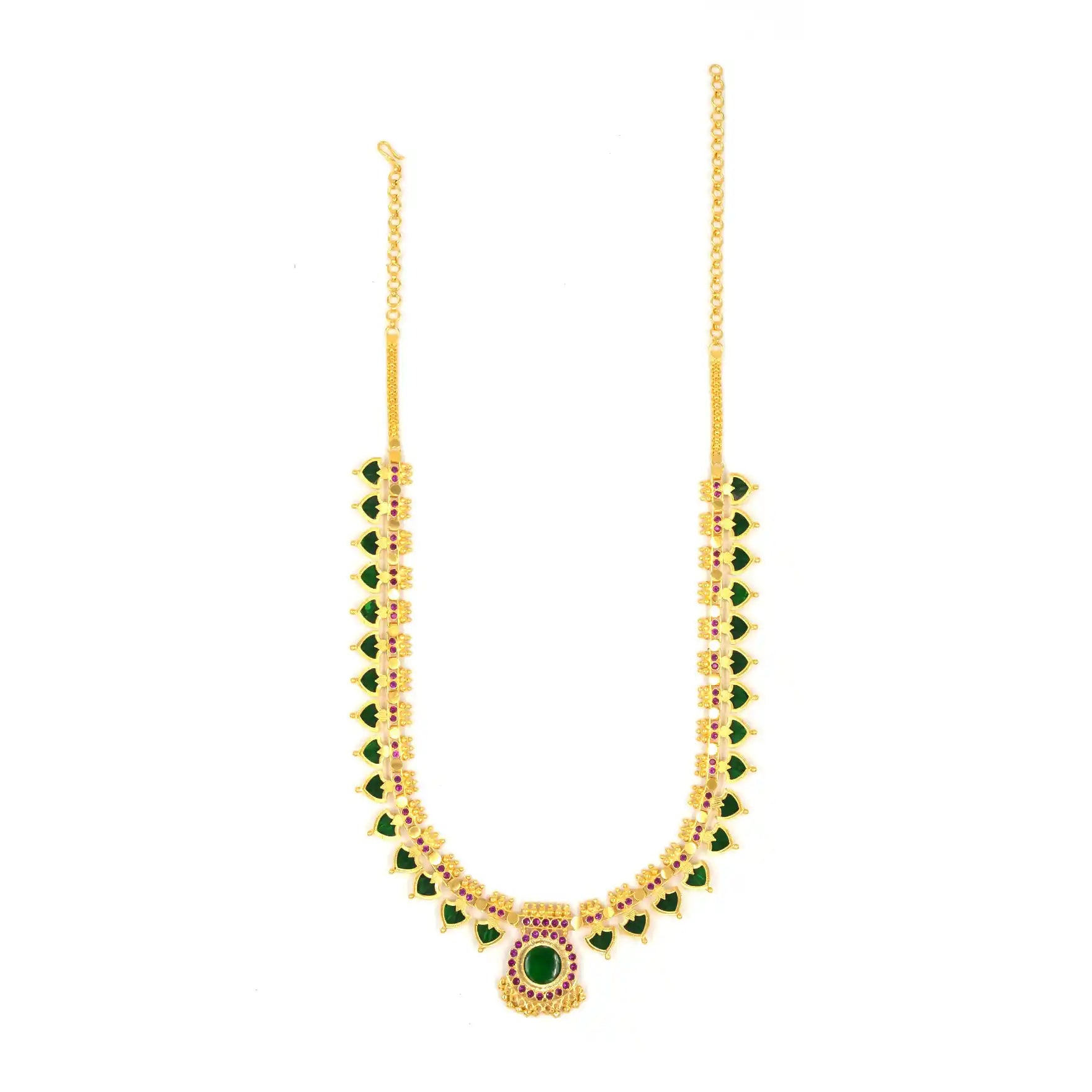 Palakka Green Stone Necklace PSPKNPG7-0631