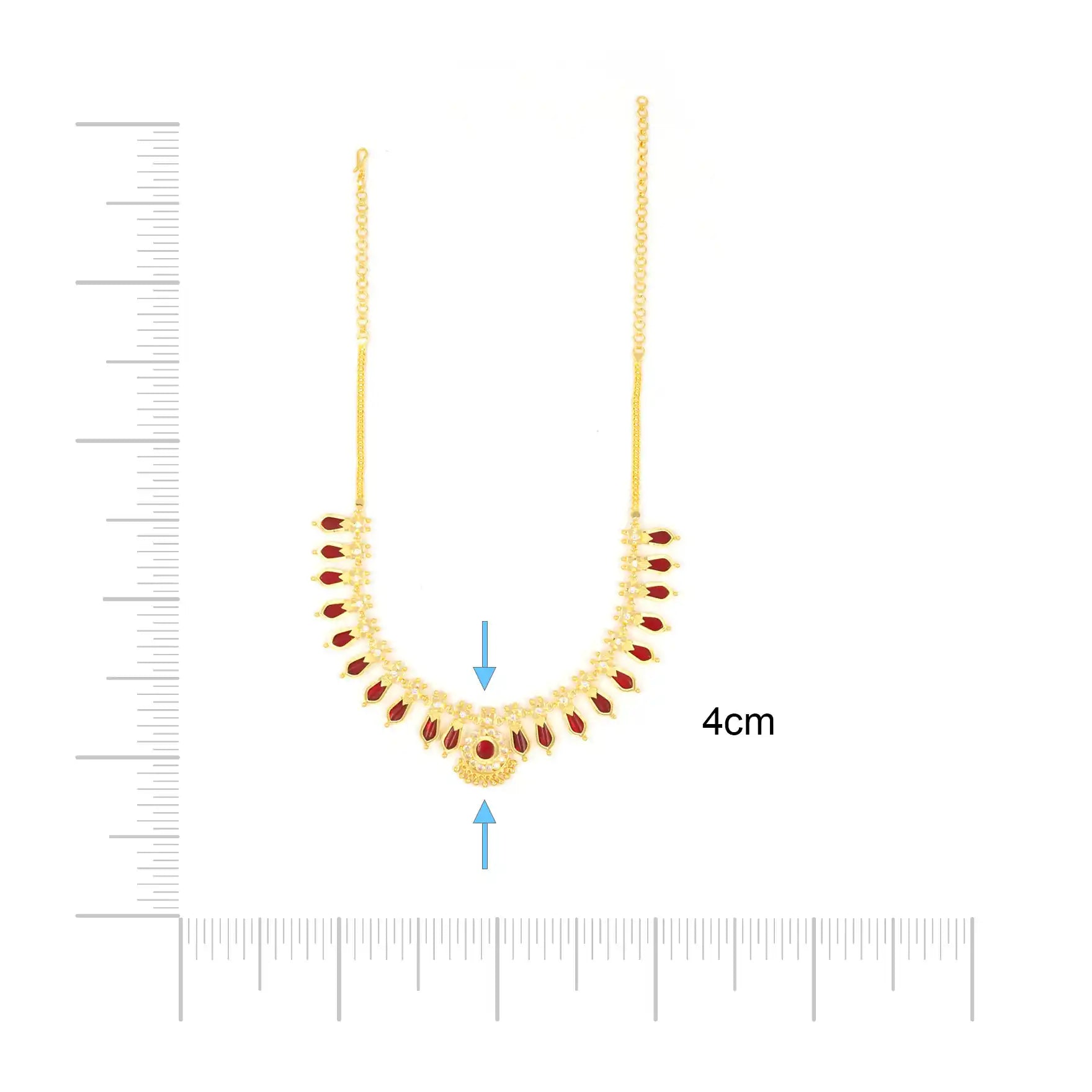 Palakka Nagapadam Red Stone Necklace PSPKNNR5-0631