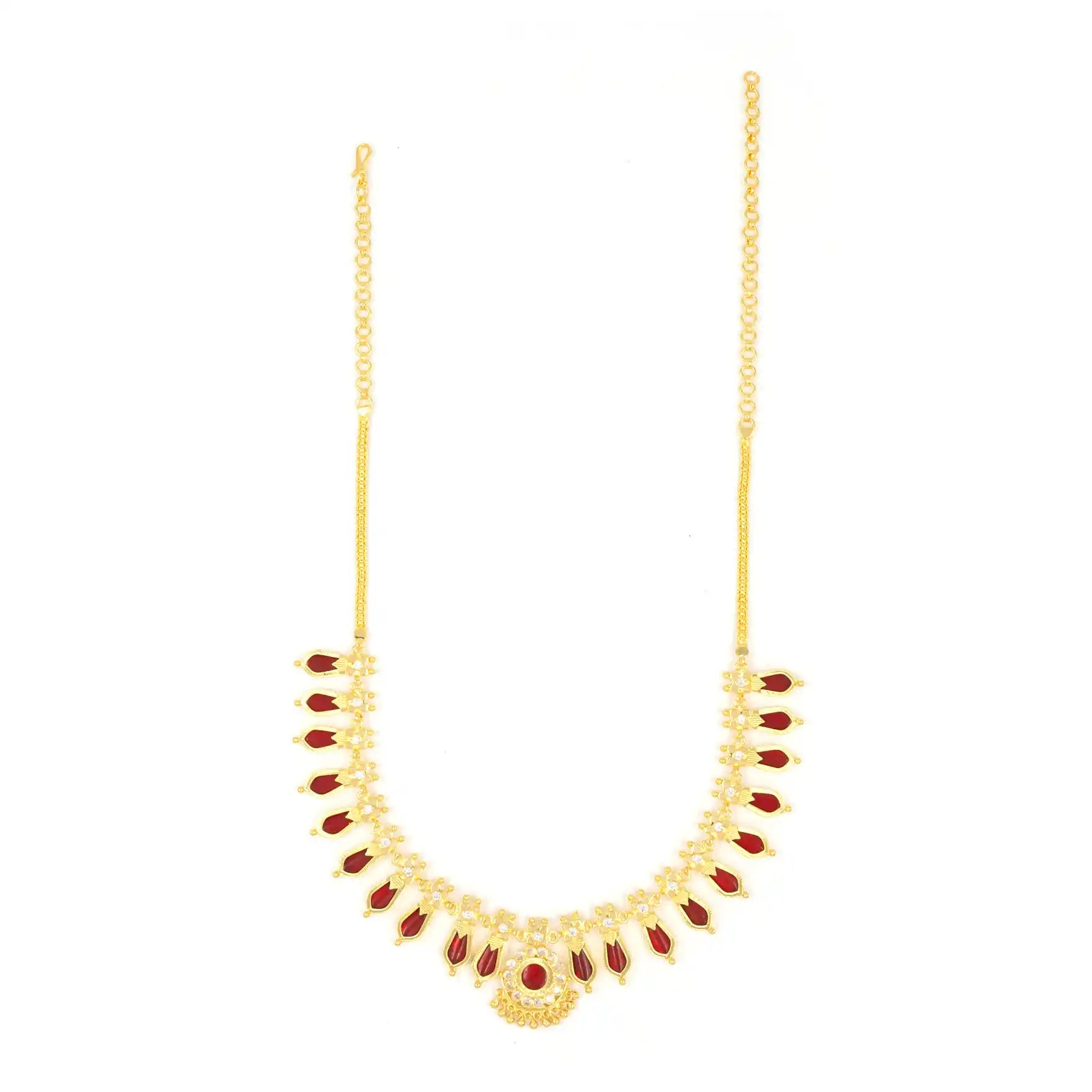 Palakka Nagapadam Red Stone Necklace PSPKNNR5-0631