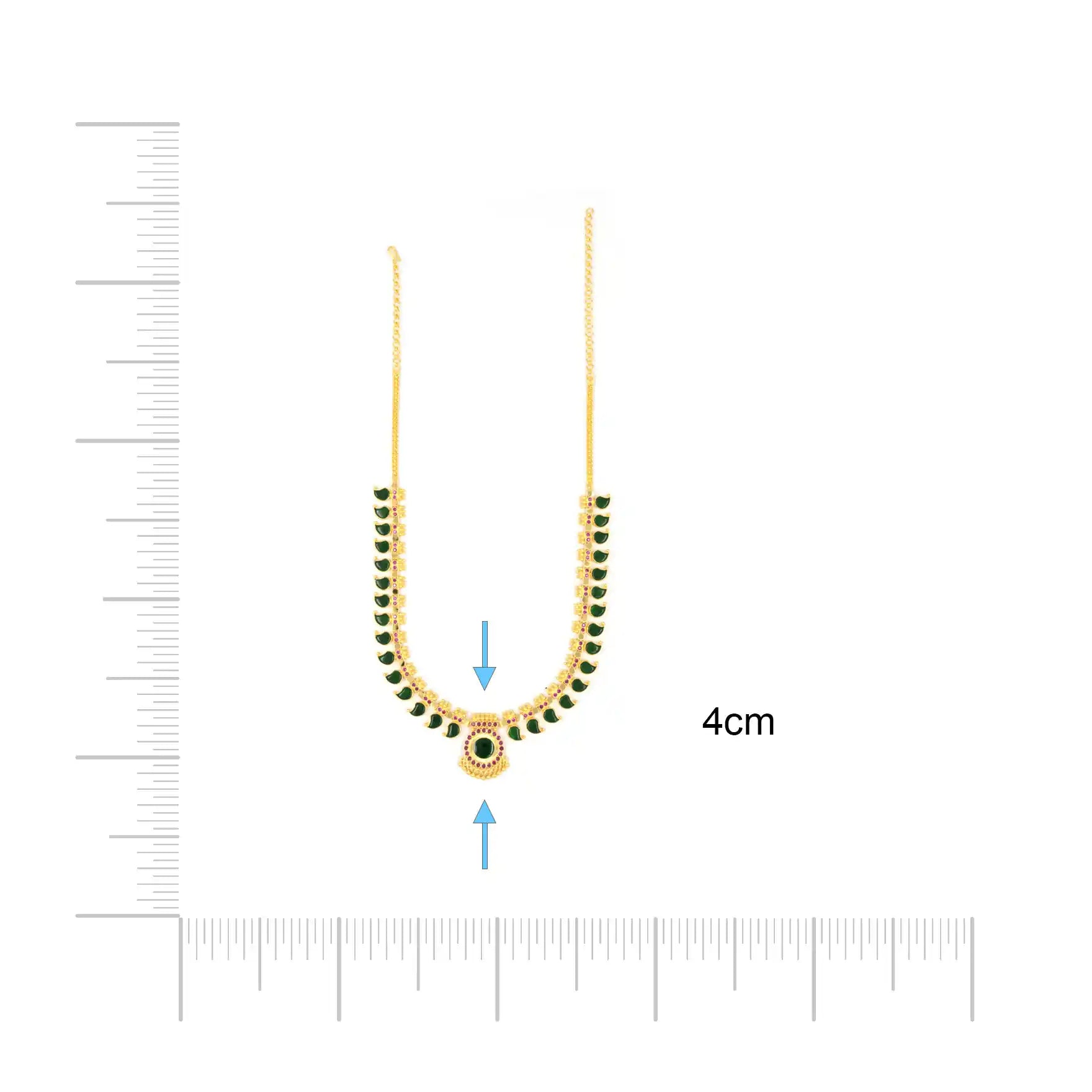 Palakka Mango Green Stone Necklace PSPKNMG10-0631