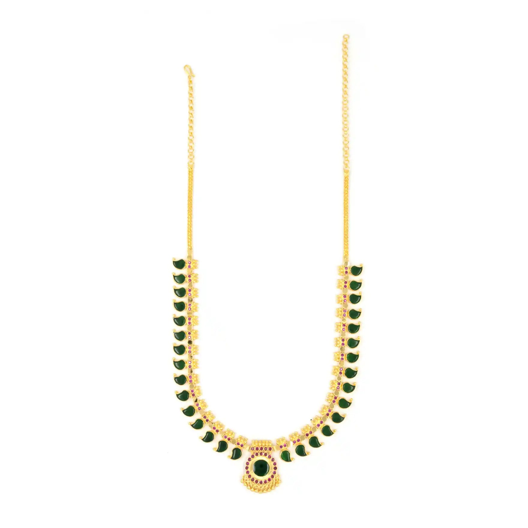 Palakka Mango Green Stone Necklace PSPKNMG10-0631
