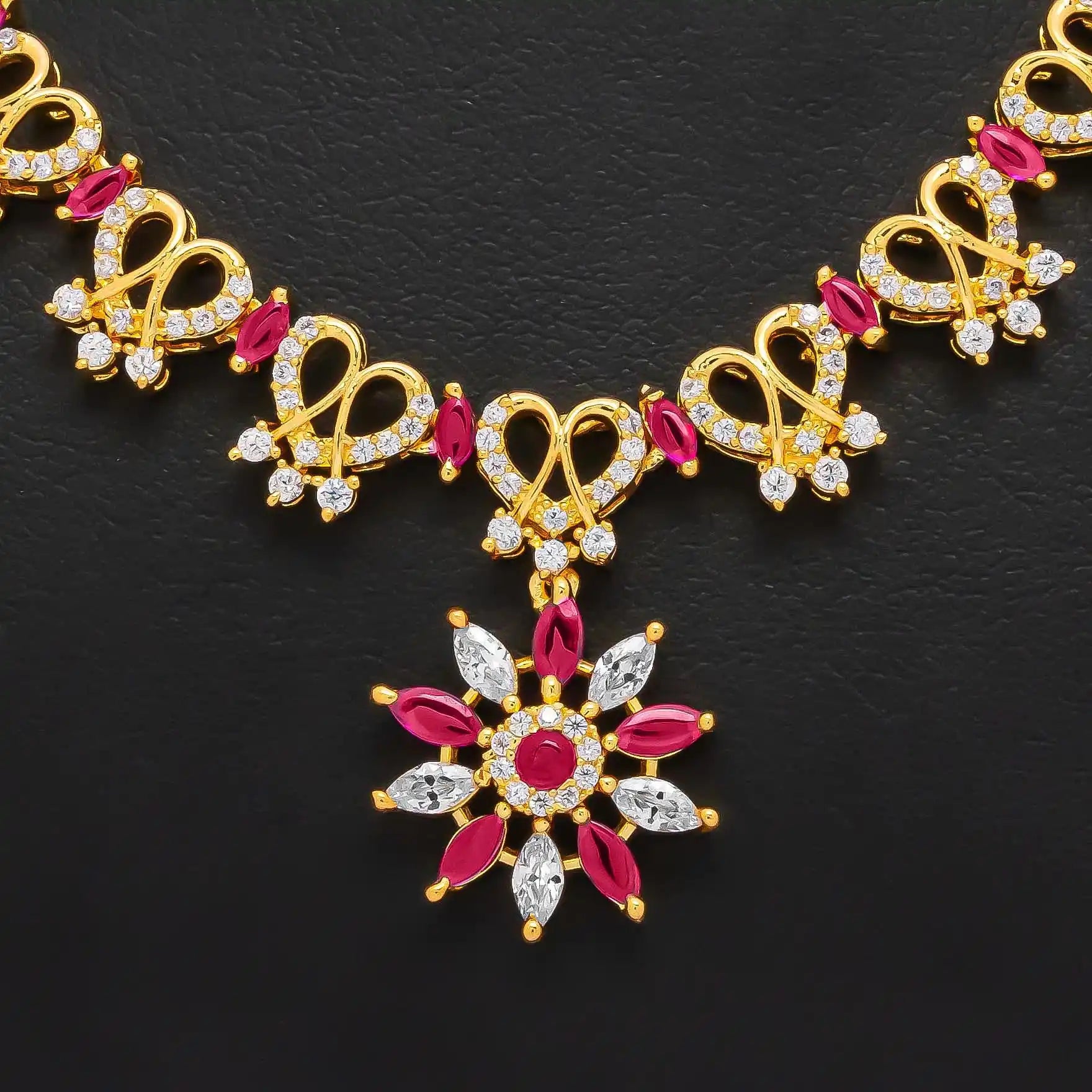 Stone Necklace with Stud PSNS48WR-035, PSHST63WR-061