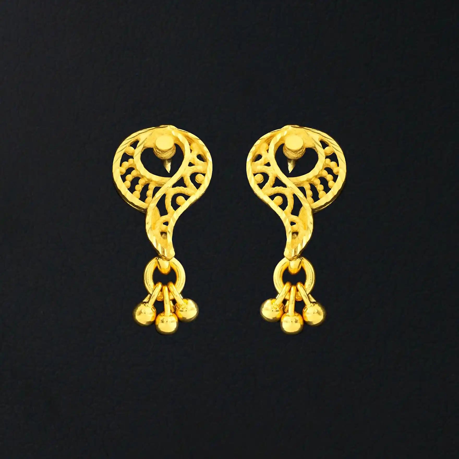 Buy Latest Gold Plated Long Hanging Earrings Online | Parakkat Jewels