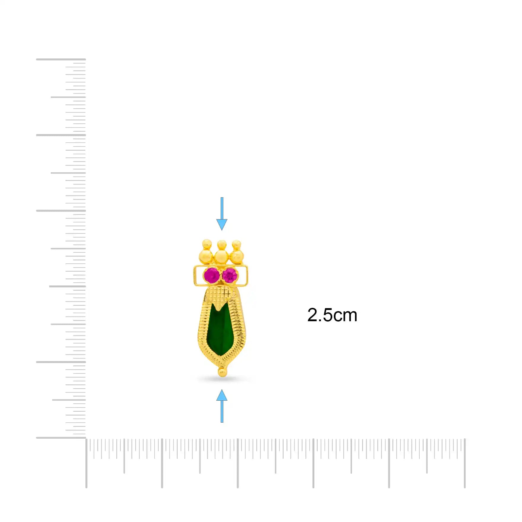 Palakka Green Stone Stud  PSPKSTNG17-041