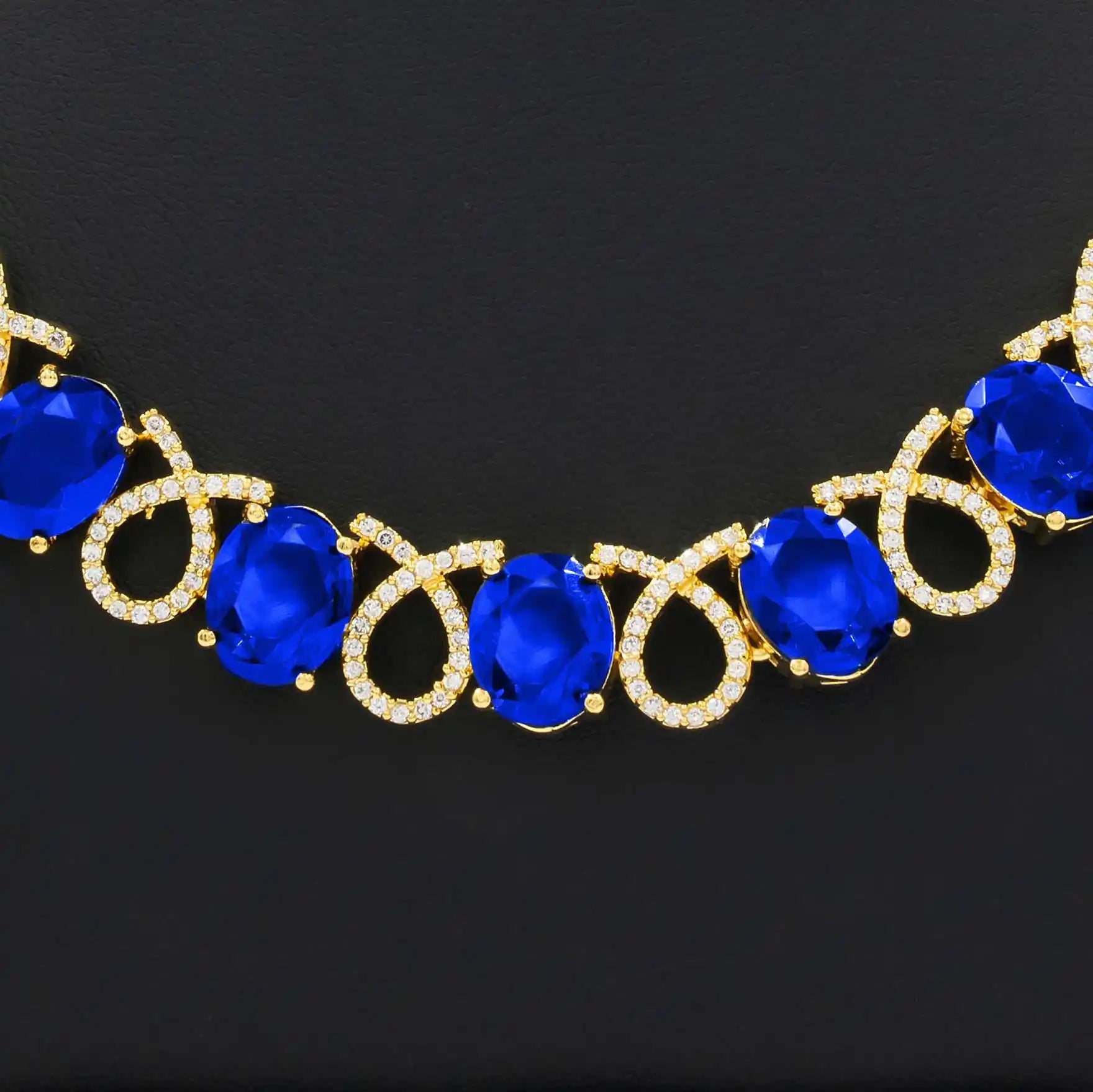 Premium Stone Necklace with Stud PMSNS7WBL-008, PMSHSTWBL-081