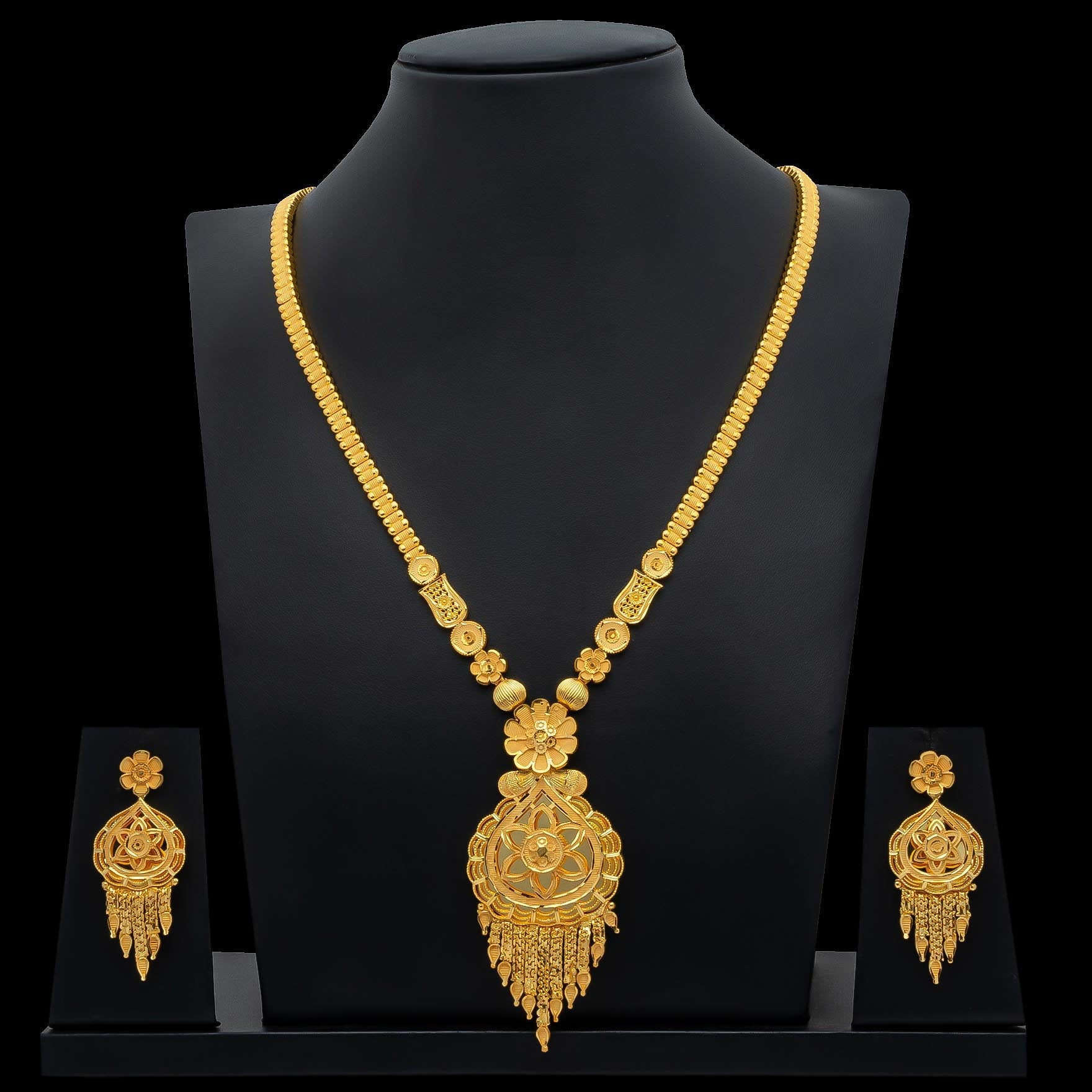 GOLDEN LONG NECKLACE WITH STUD PGNL29-067, PGHST53-061