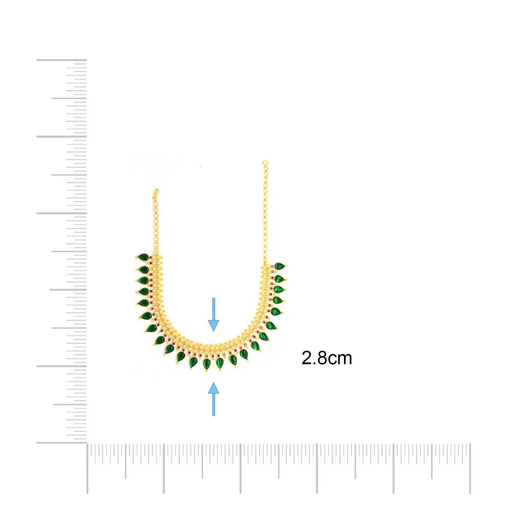 Palakka Mango Green Stone Necklace PSPKNRG1-5601