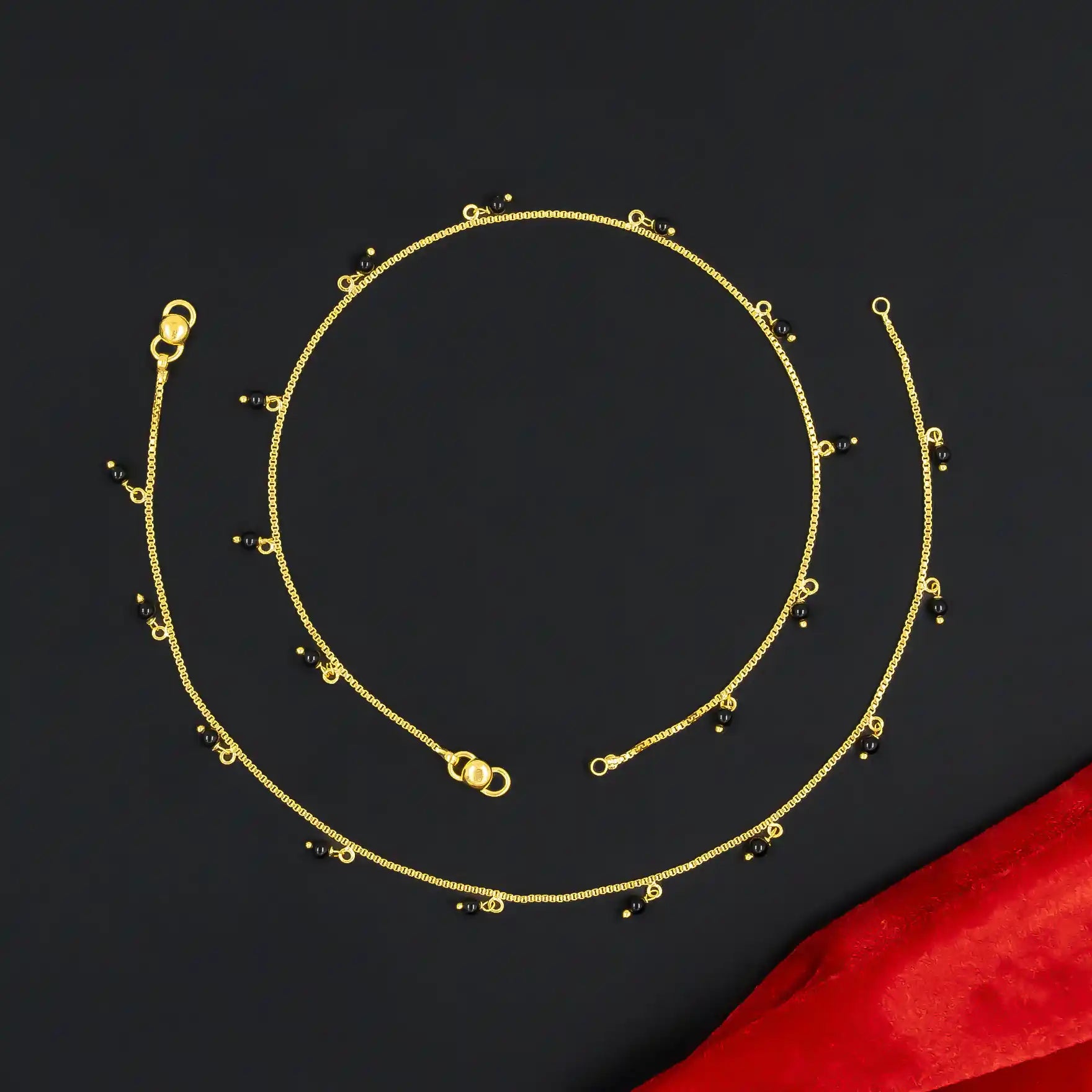 Gold Layered Beaded Anklet