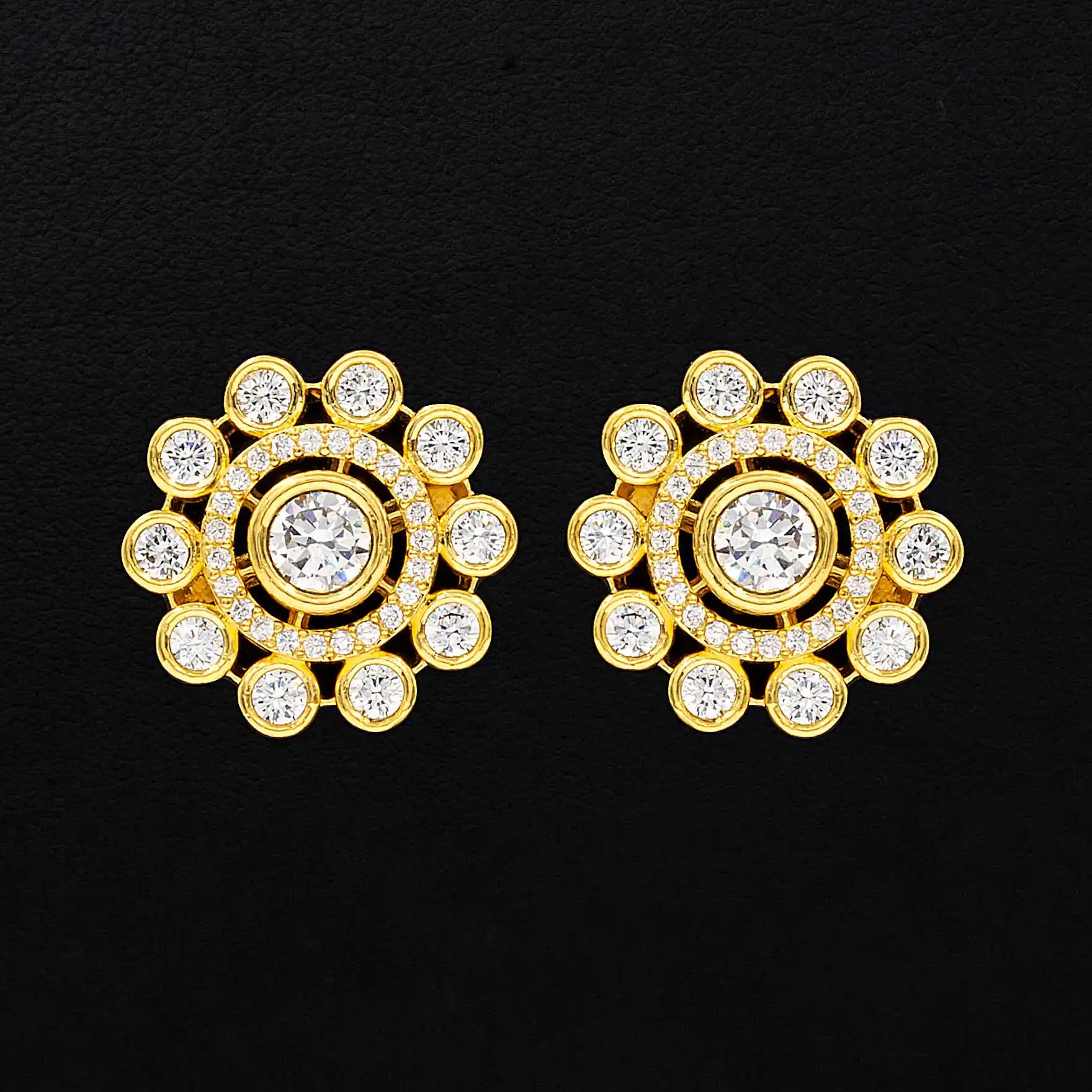 Buy Latest Gold Plated Stone Stud Earrings Online | Parakkat Jewels