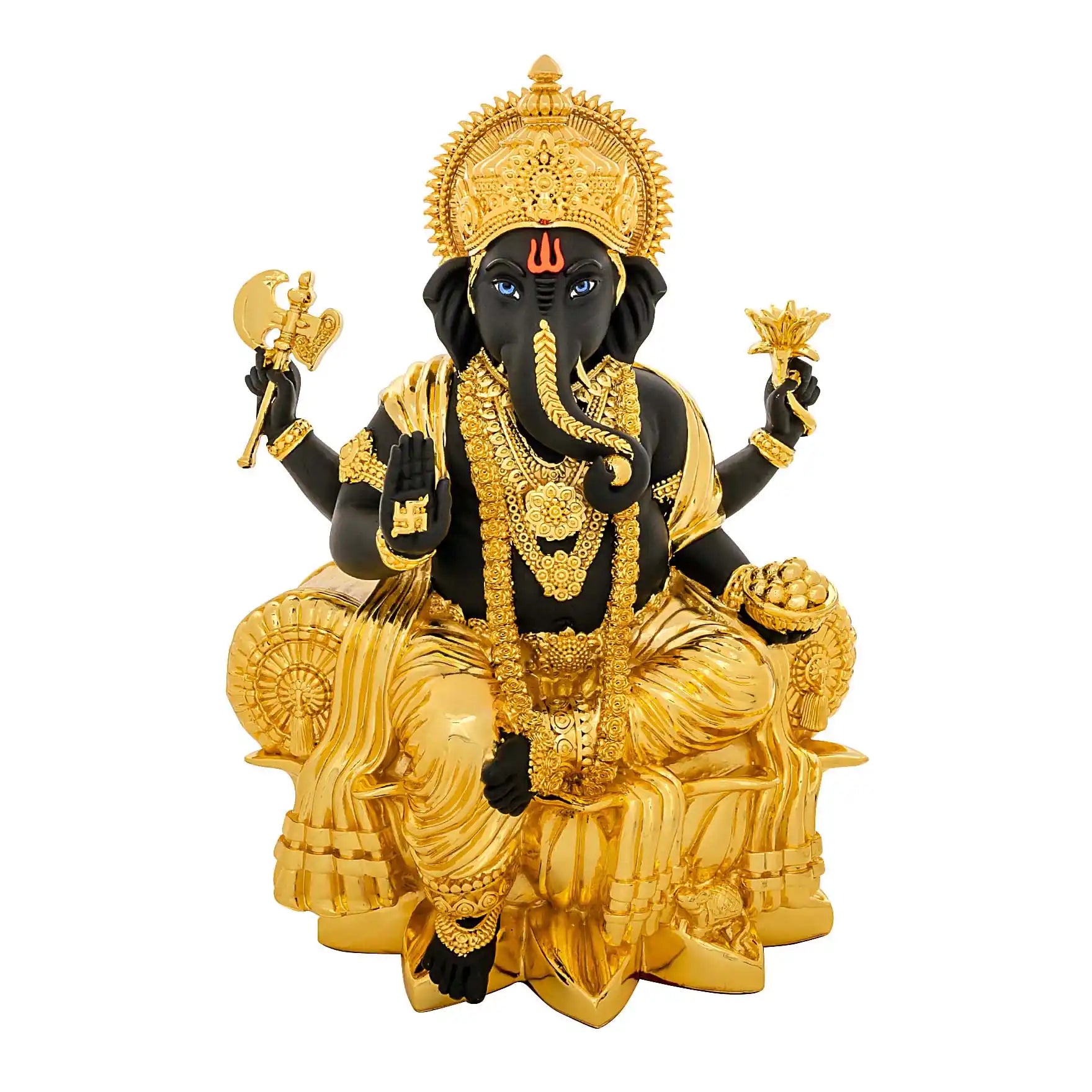 Lord Ganesha Idol – Temple Style Figurine – Ganapati Murti (Hindu Spiritual Statue) – Pooja & Home Décor | PIDRBG109-0084
