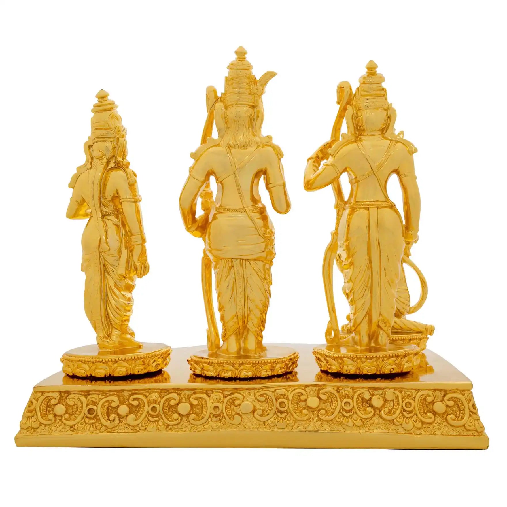 Ram Darbar Idol Set – Gold Layered Figurines of Lord Ram, Sita, Lakshman & Hanuman – Hindu Spiritual Statue – Pooja & Home Décor | PIDRGRLSH1-0002