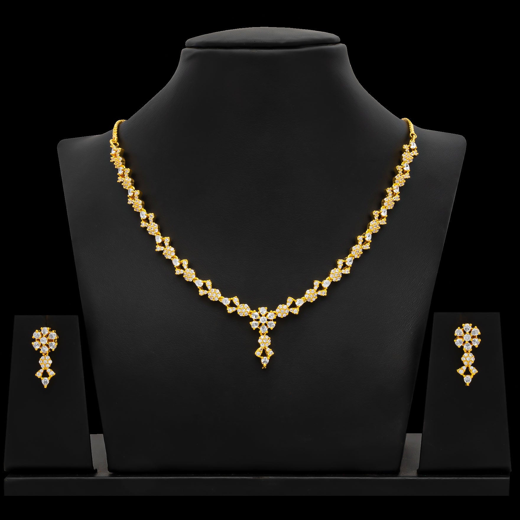 STONE NECKLACE LONG WITH GOLDEN STUD PSNS79W-034, PSHST80W-061