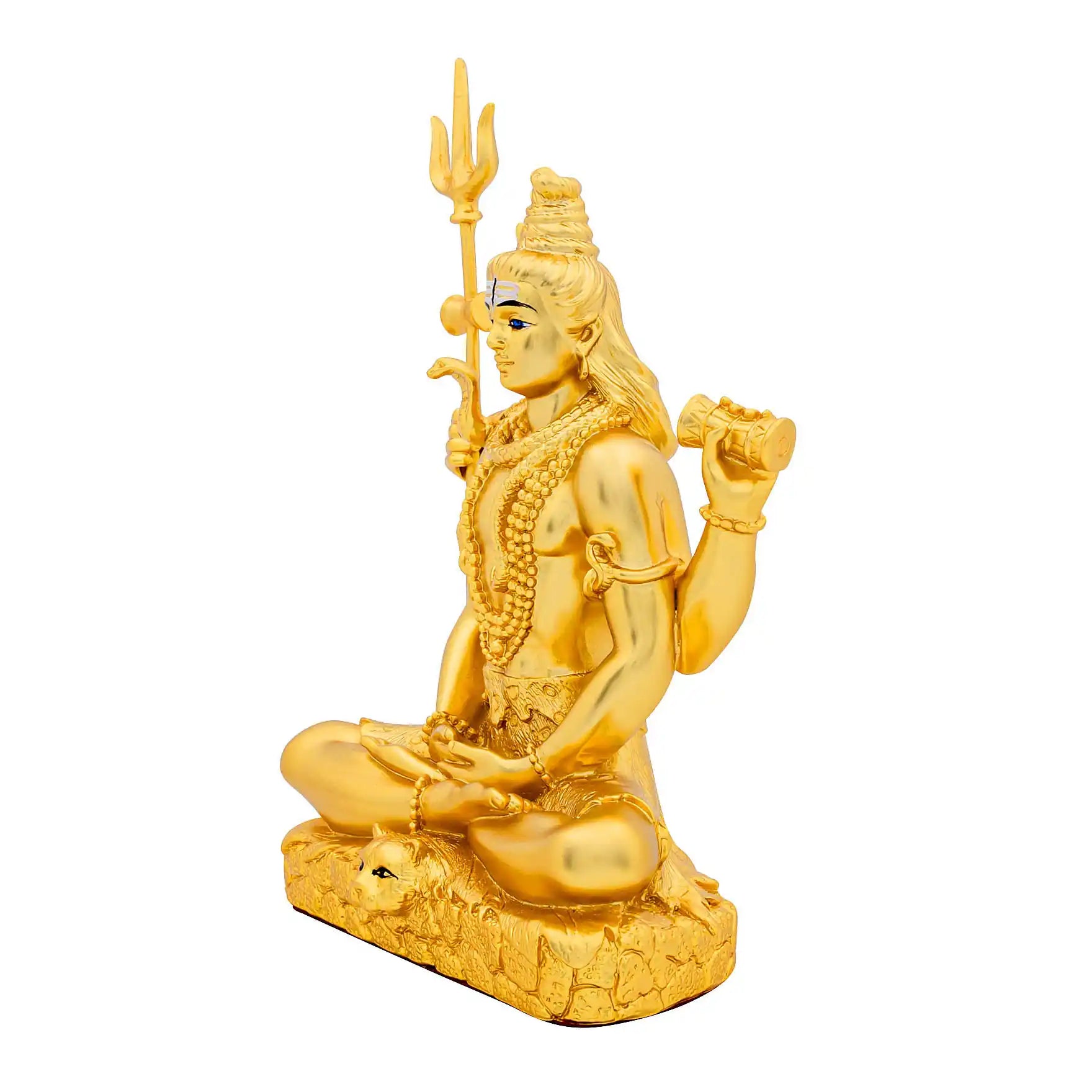 Lord Shiva Idol – Gold Layered Figurine – Mahadev Murti in Meditation Pose – Hindu Spiritual Statue – Pooja & Home Décor | PIDRGS15a-008