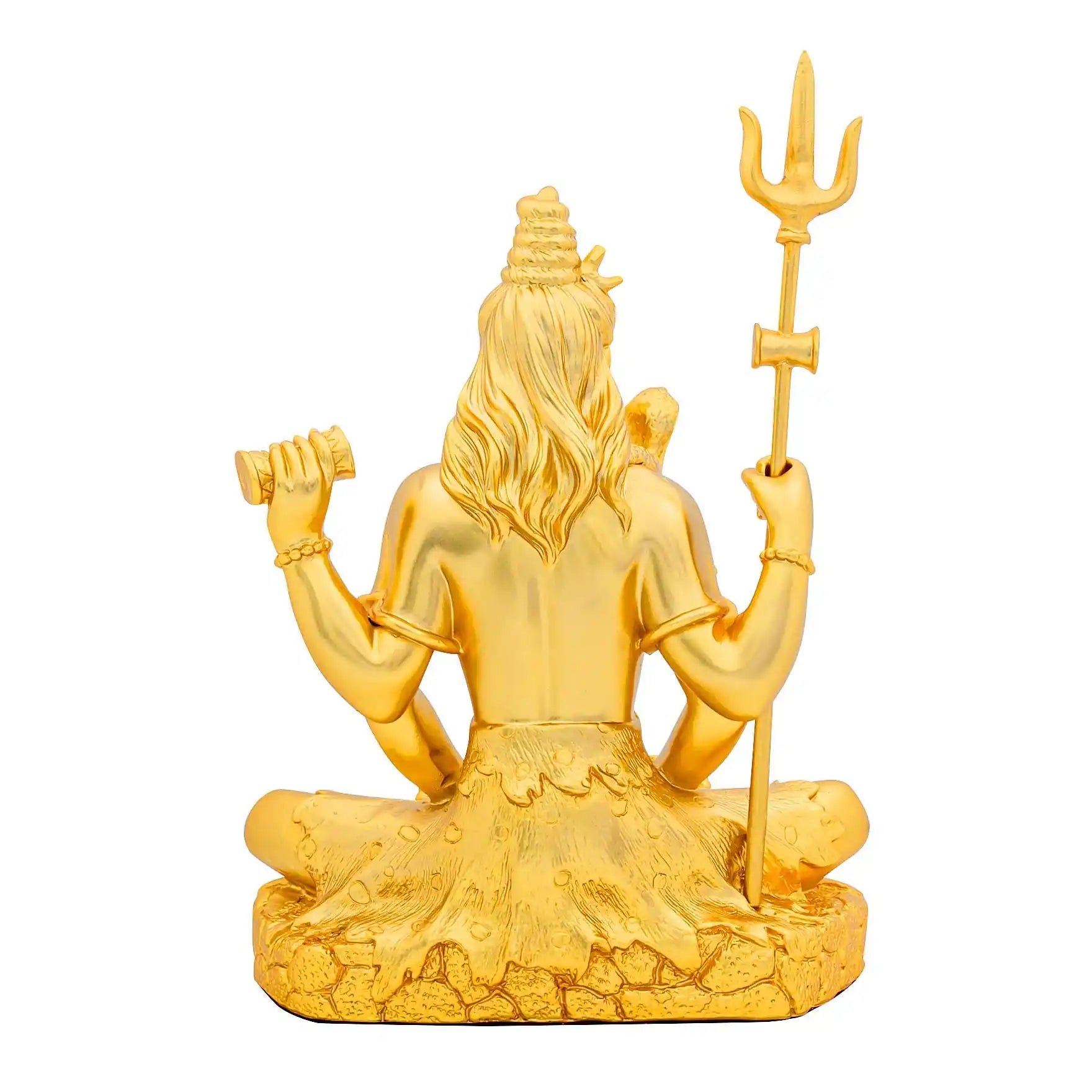 Lord Shiva Idol – Gold Layered Figurine – Mahadev Murti in Meditation Pose – Hindu Spiritual Statue – Pooja & Home Décor | PIDRGS15a-008