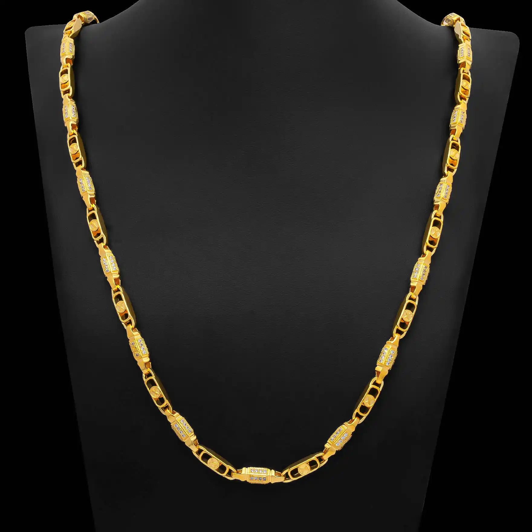 frill stone chain for men