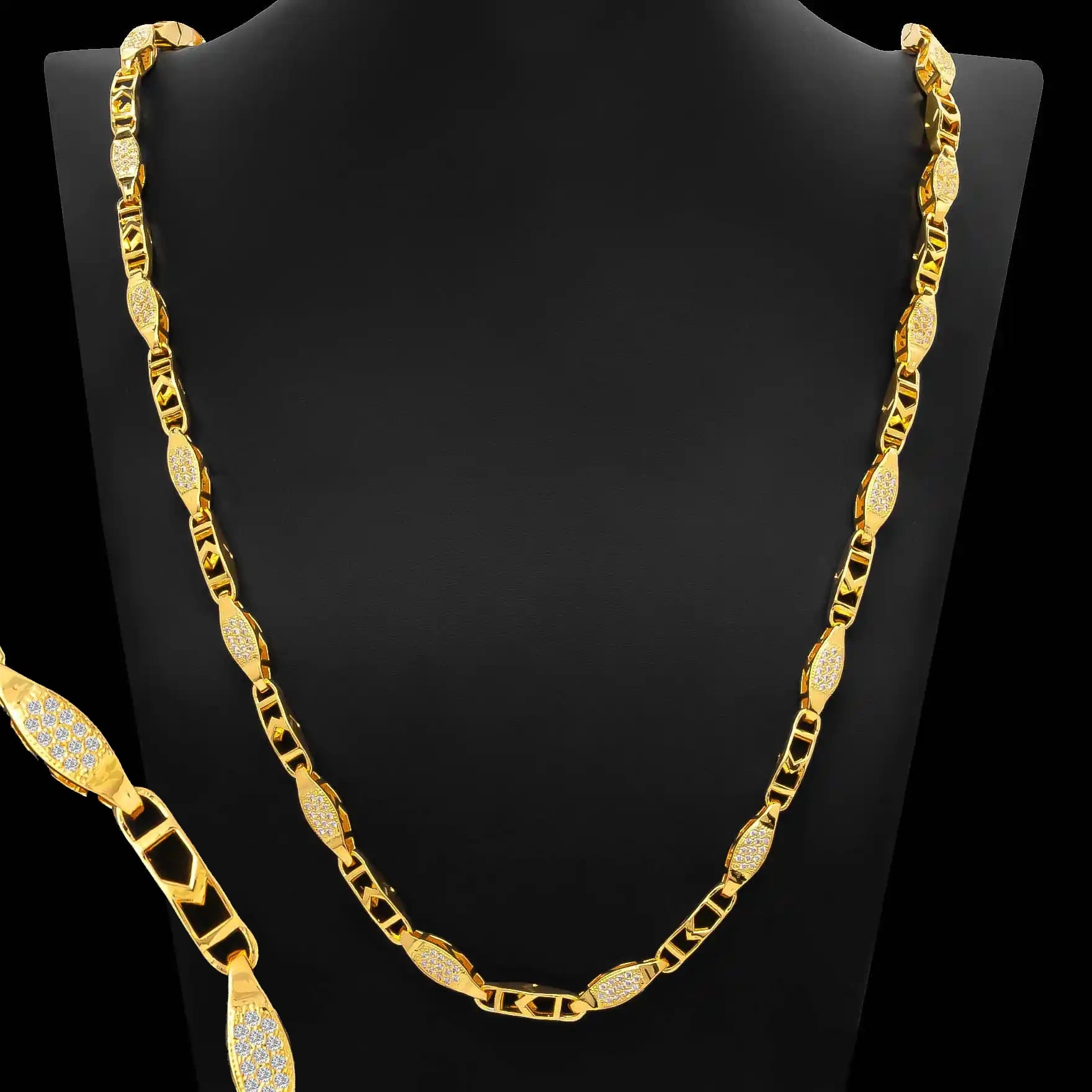 Bar Panel Two Tone Gents Chain Gold Layered