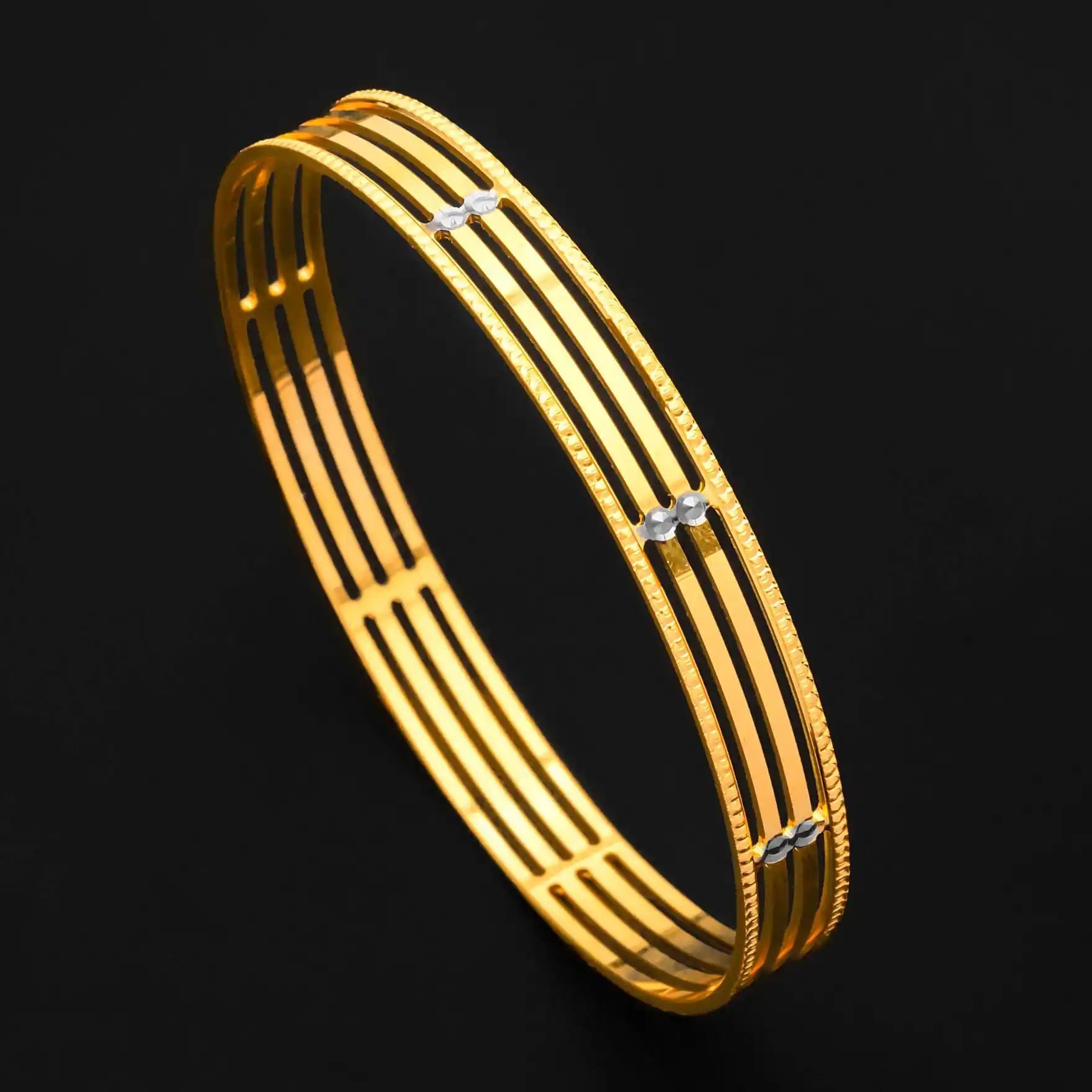 RHODIUM GOLDEN BANGLE PRGB139-091