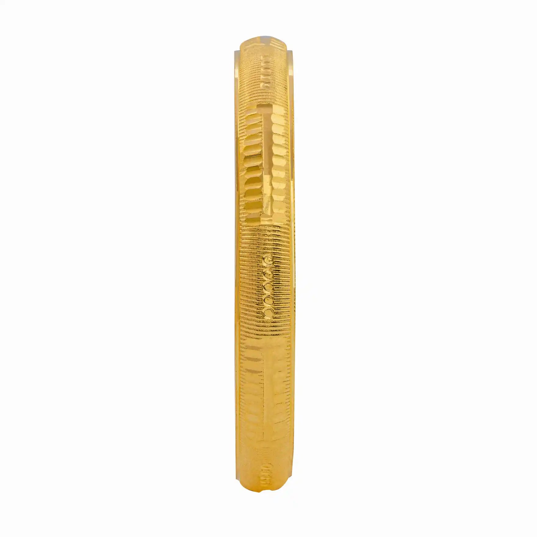 Ribbed Edge Bangle Gold Layered