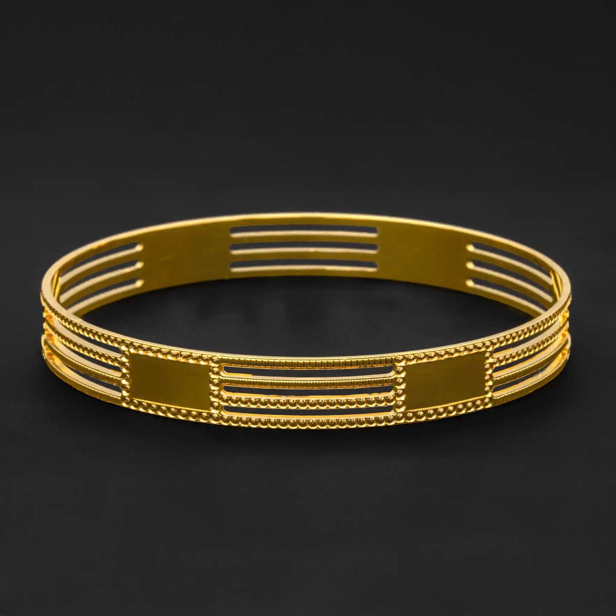 Triple Bar Bangle Gold Layered