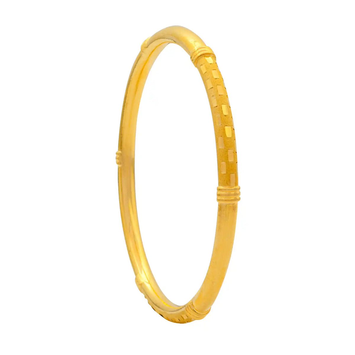 Cap End Slim Bangle Gold Layered