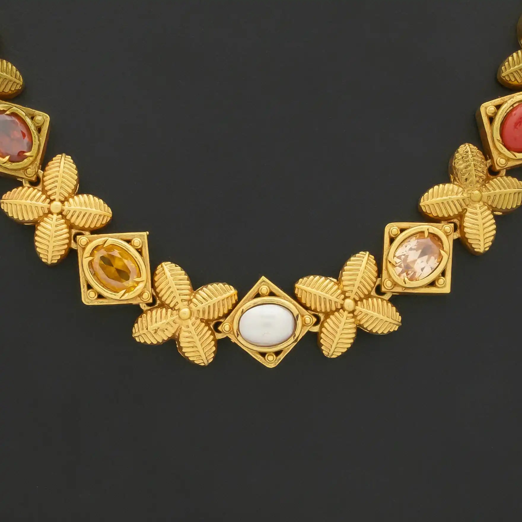SRESHTA COLLECTION GERU NECKLACE WITH EARRING PSGRNSSR104M-036, PSGRHSTSR35-061