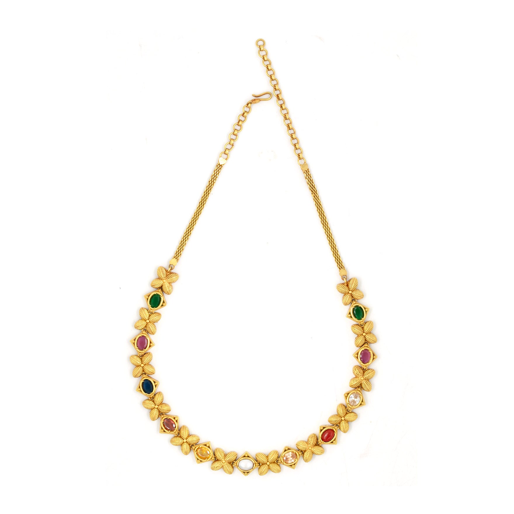 SRESHTA COLLECTION GERU NECKLACE WITH EARRING PSGRNSSR104M-036, PSGRHSTSR35-061
