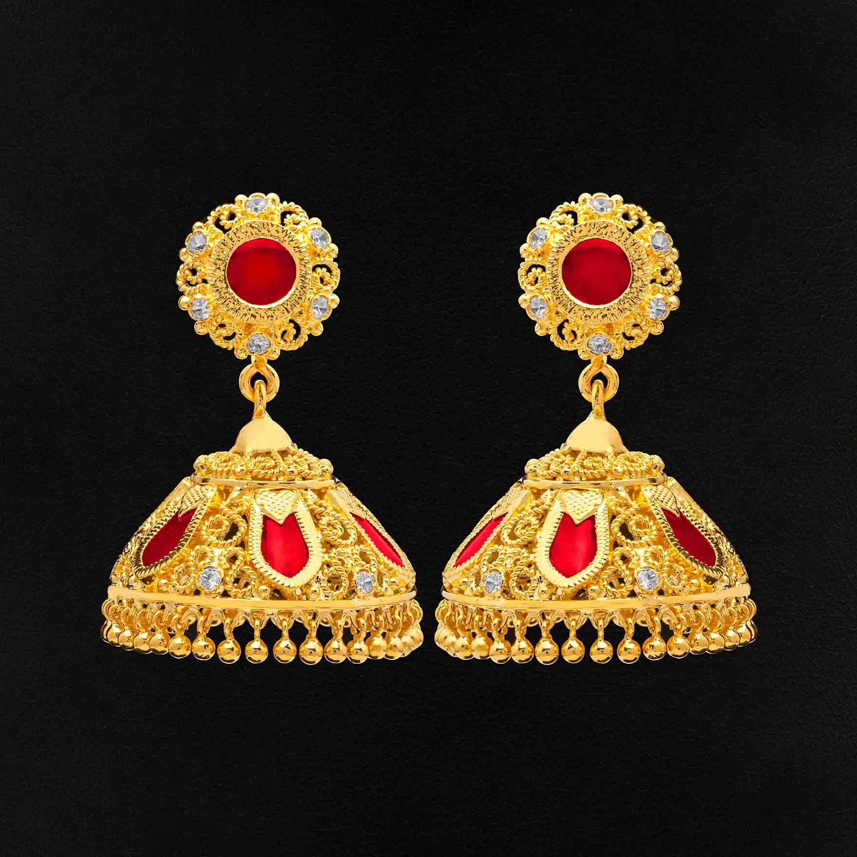 Gold Plated Jimika Jewellery Earrings | Parakkat Jewels