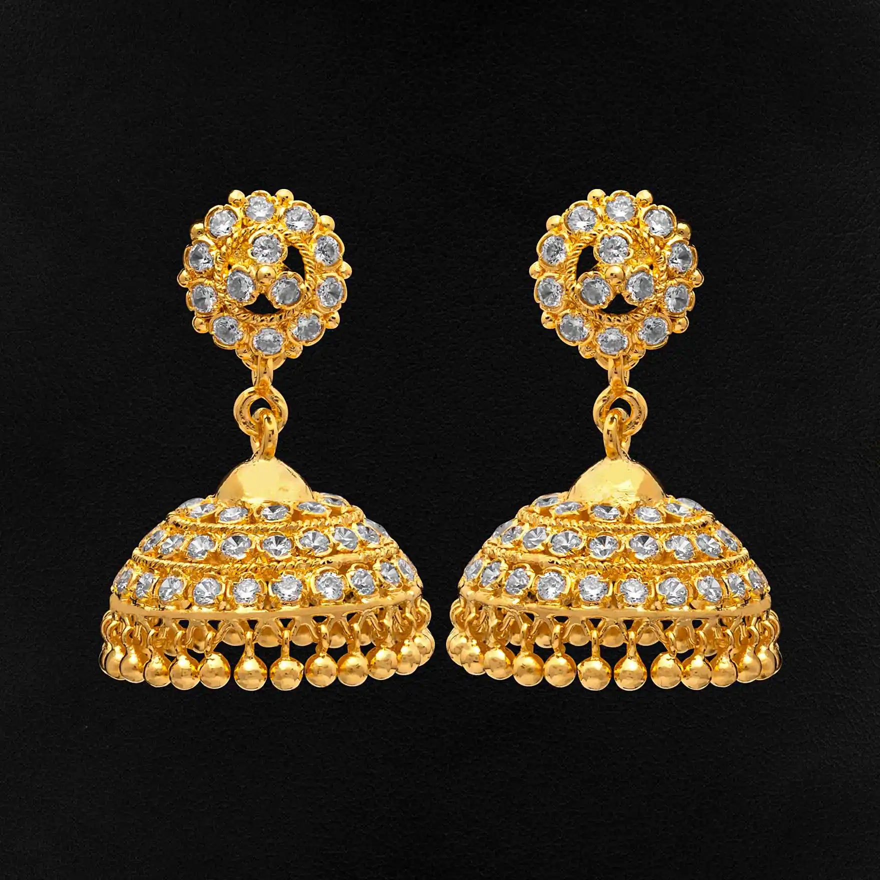 Buy One Gram Gold Plated Jhimika Stone Earrings | Parakkat Jewels