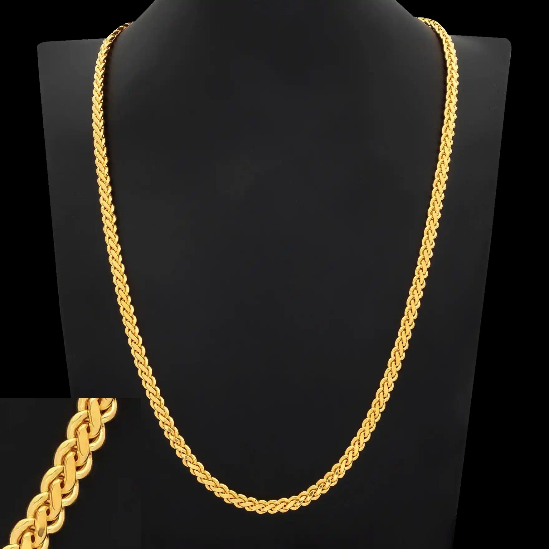 Wheat Round Line Chain Row Gold Layered