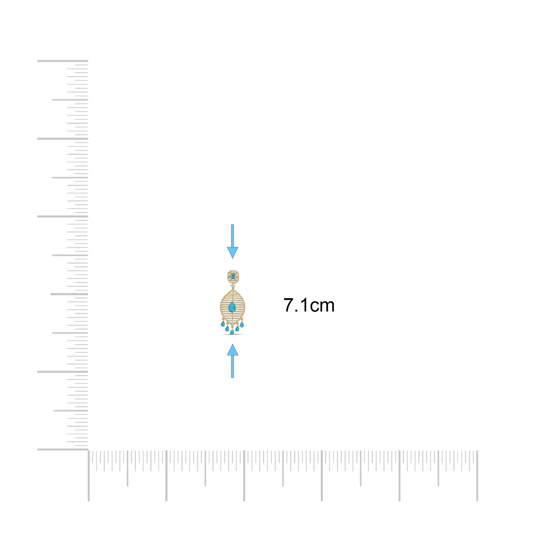 Premium Stone Hanging Stud PMSHST7WSBL-054