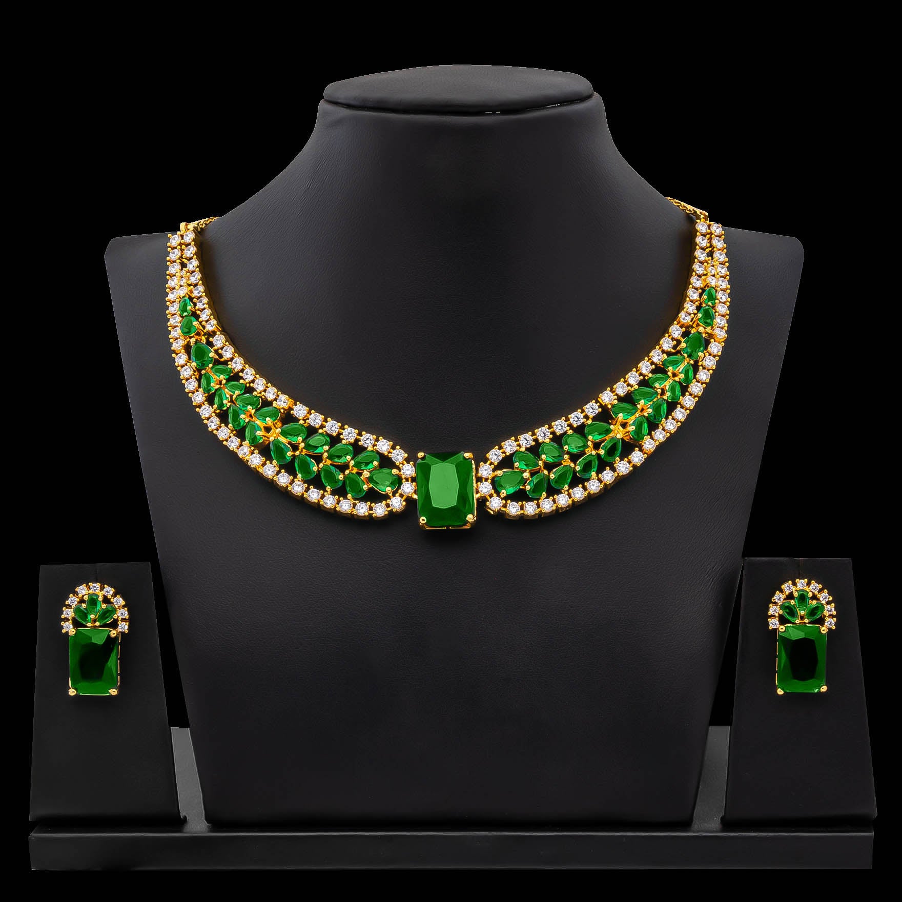 PREMIUM STONE NECKLACE WITH STUDS PMSNS41WG-0001, PMSST27WG-082