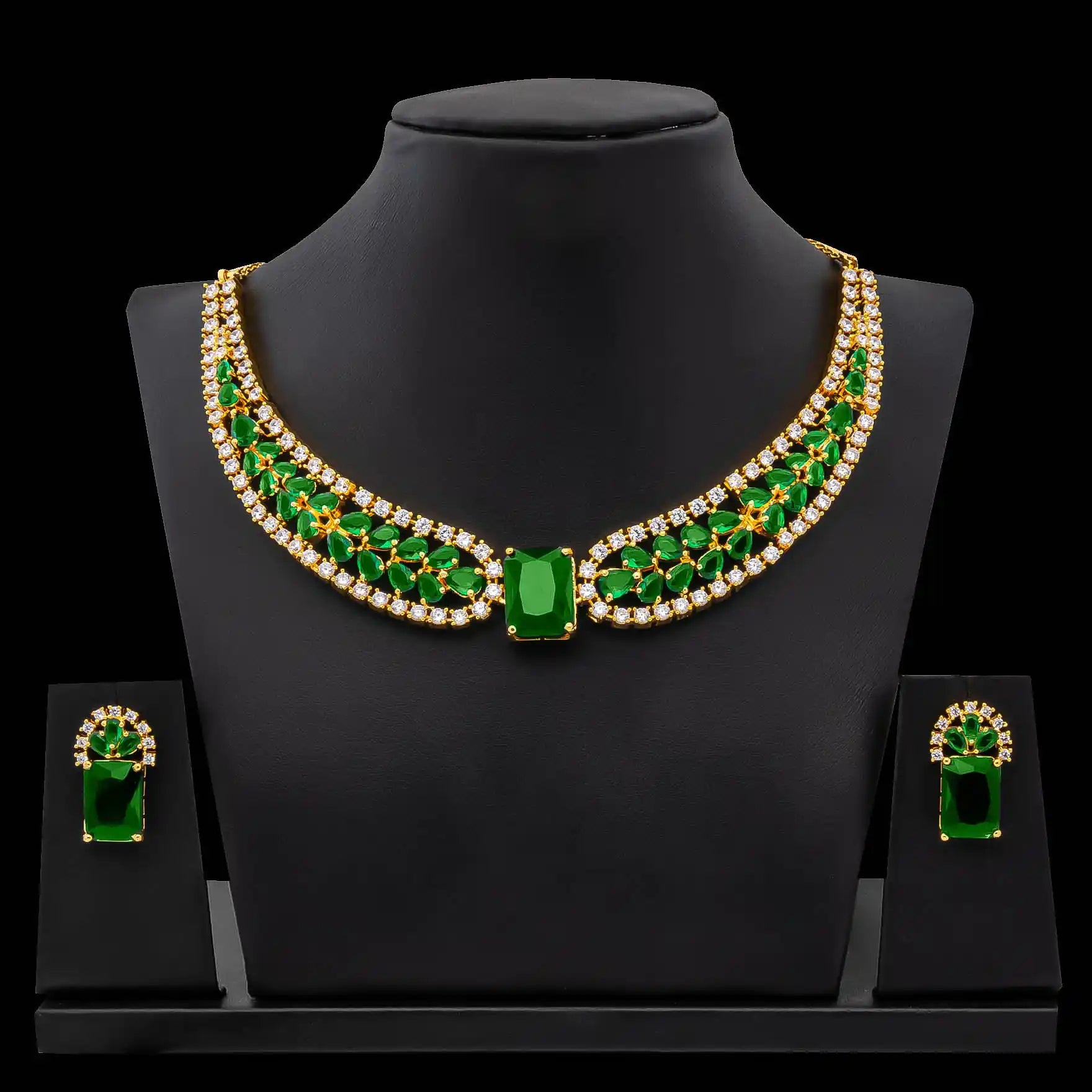 PREMIUM STONE NECKLACE WITH STUDS PMSNS41WG-0001, PMSST27WG-082