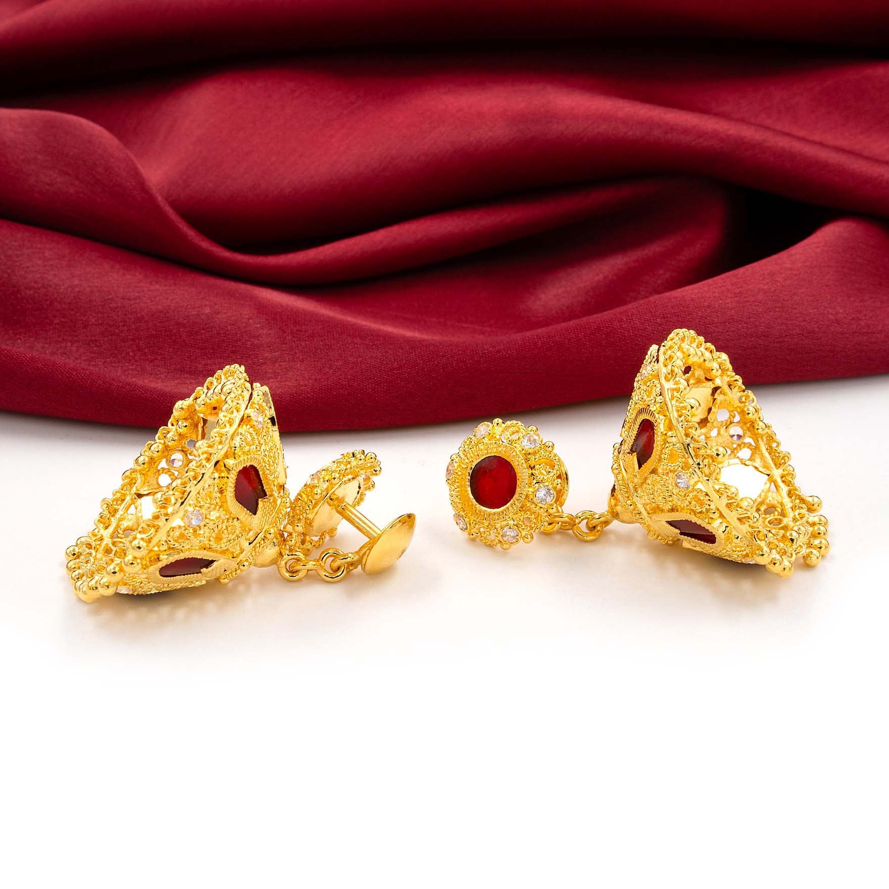 Gold Plated Jimika Jewellery Earrings Online | Parakkat Jewels