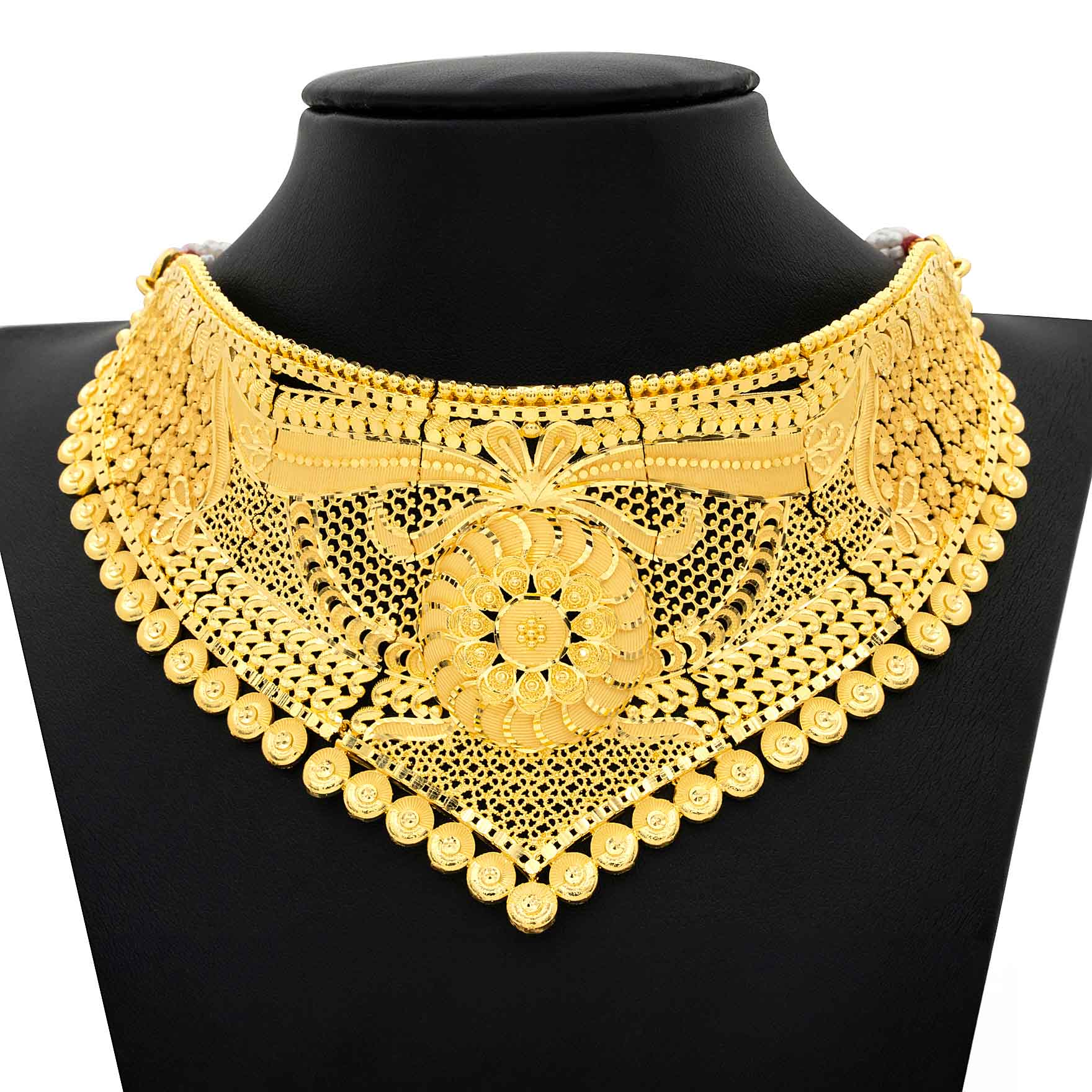 GOLDEN NECKLACE SHORT WITH STUD PGNS5-0321, PGHST18-081