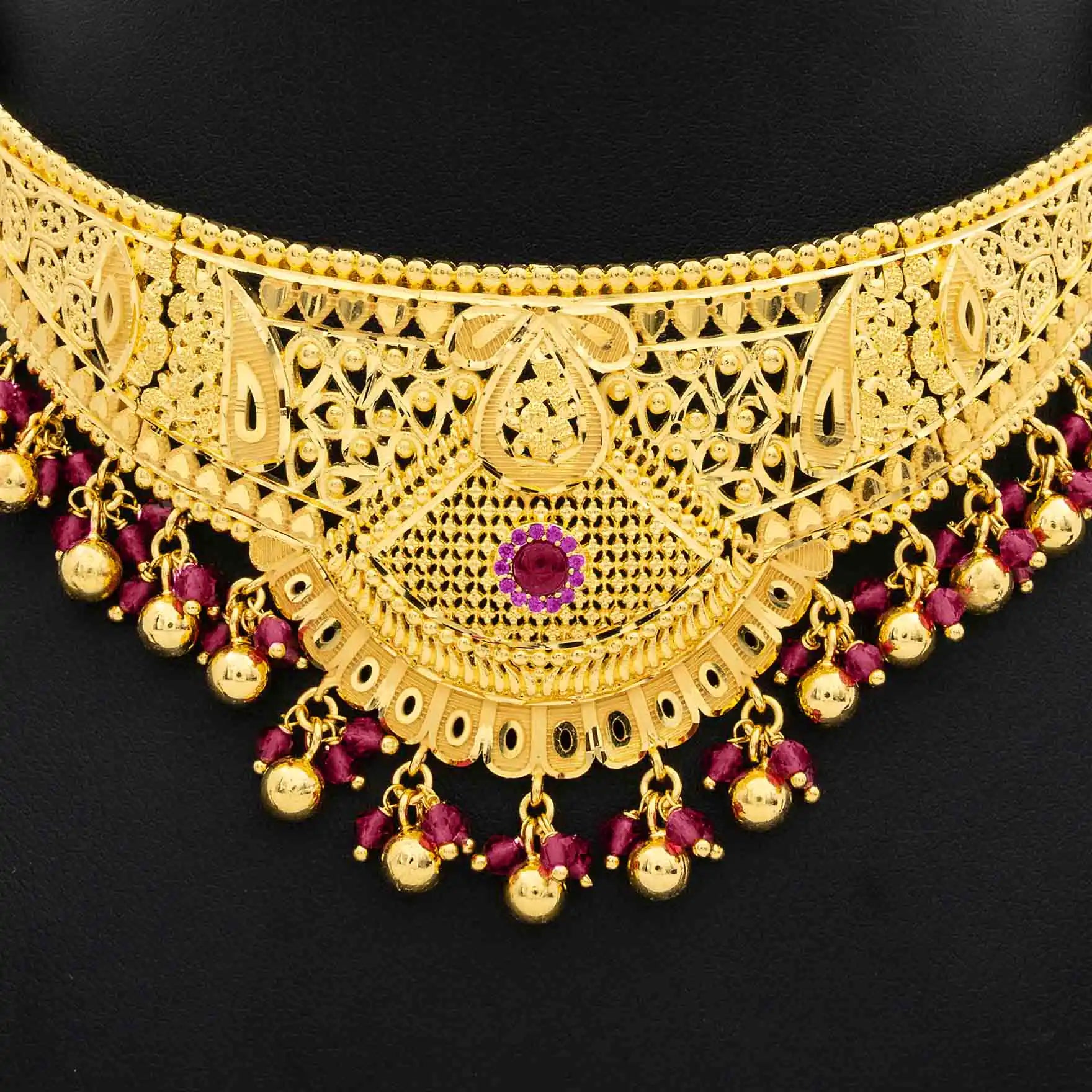STONE NECKLACE LONG WITH GOLDEN STUD PSNS24R-0321, PSHST70R-081