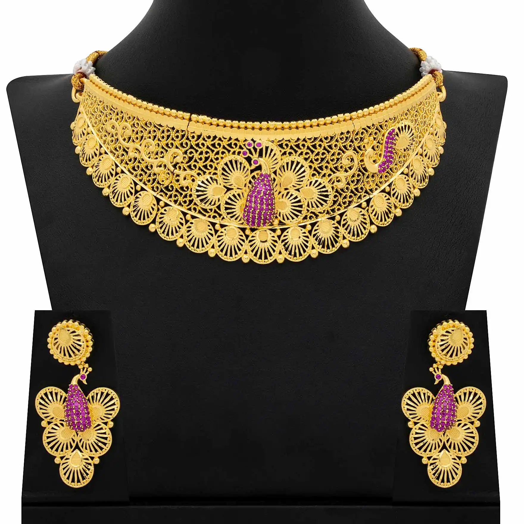 STONE NECKLACE LONG WITH GOLDEN STUD PSNS17R-0321, PSHST64R-081