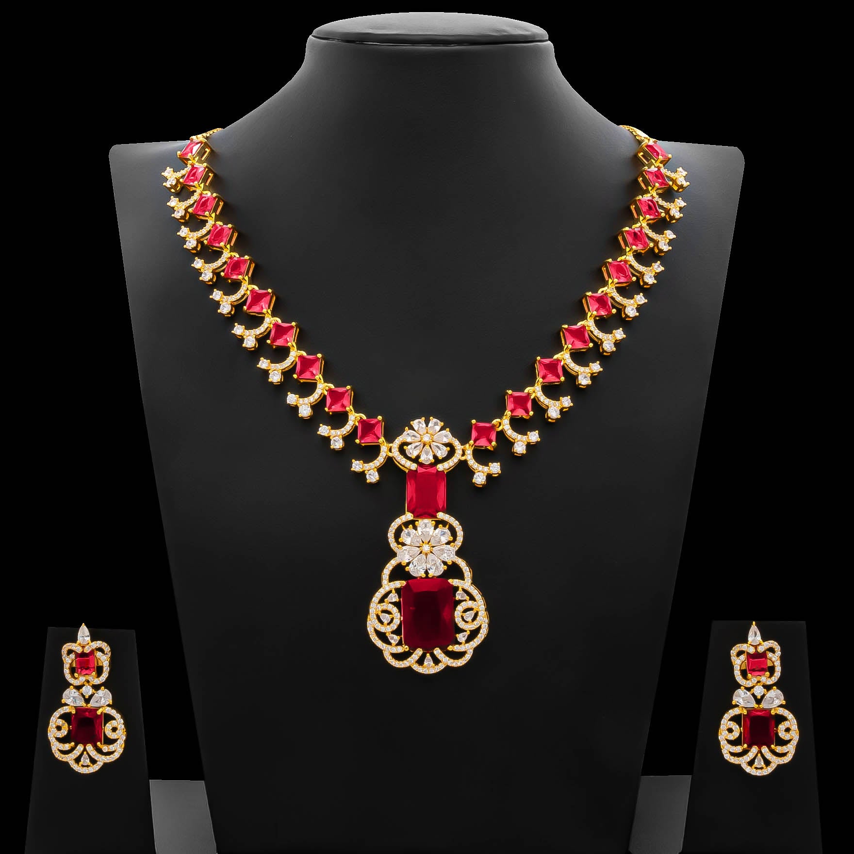 PREMIUM STONE NECKLACE WITH STUDS PMSNS45WR-0031, PMSHST99WR-082